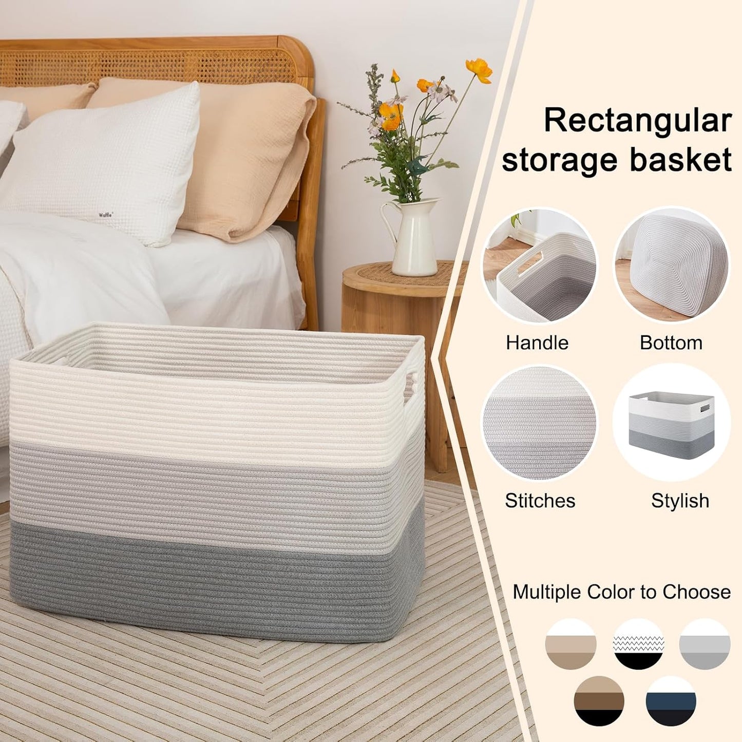Rectangle Woven Baskets for Storage