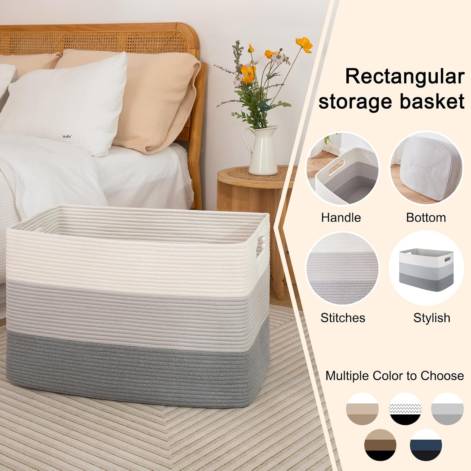 Rectangle Woven Baskets for Storage