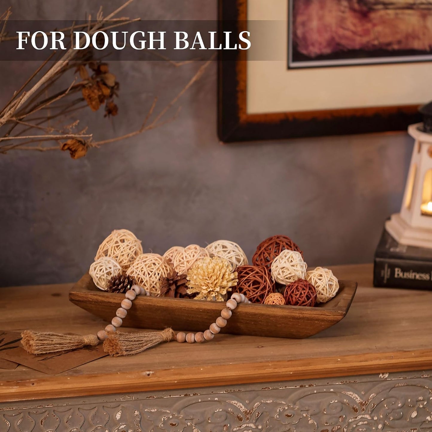 Decorative Wooden Dough Bowl