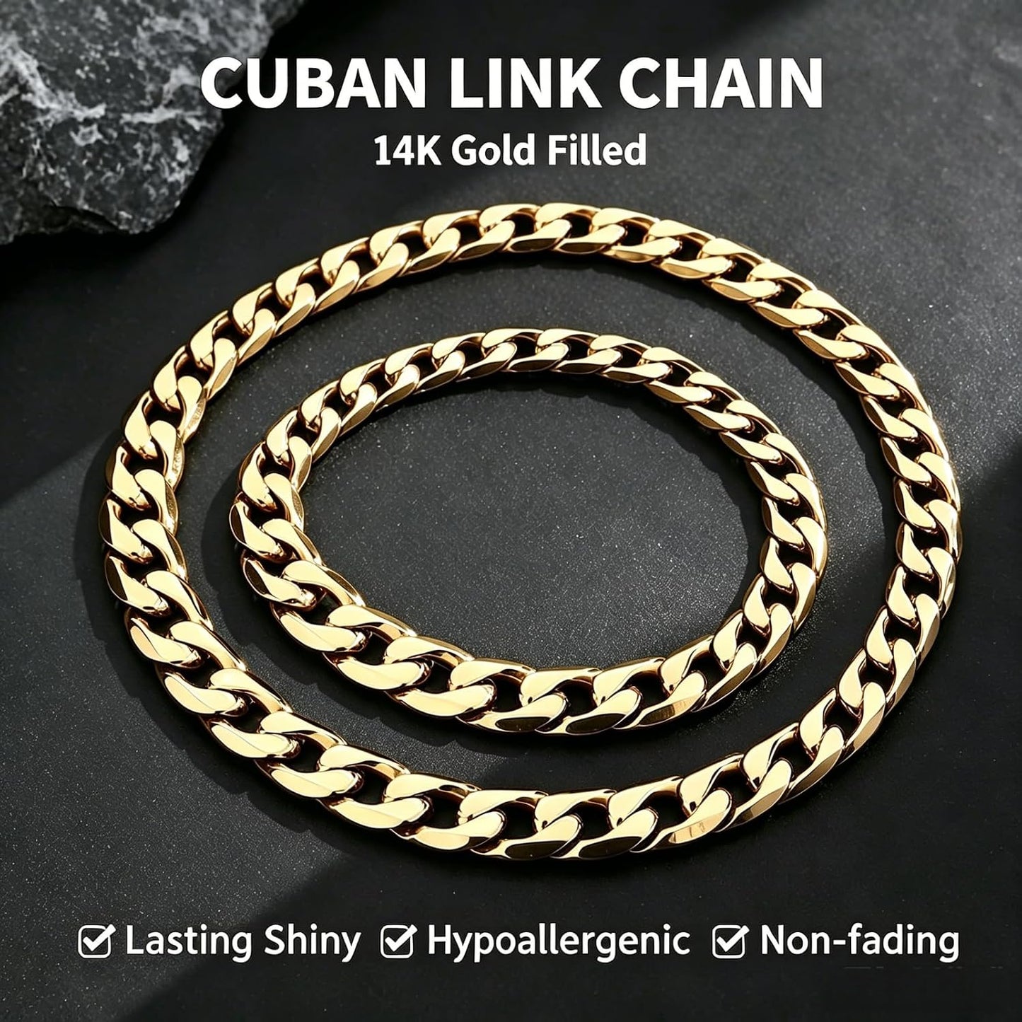 Chains for Men / 14MM-22 Inch / Gold