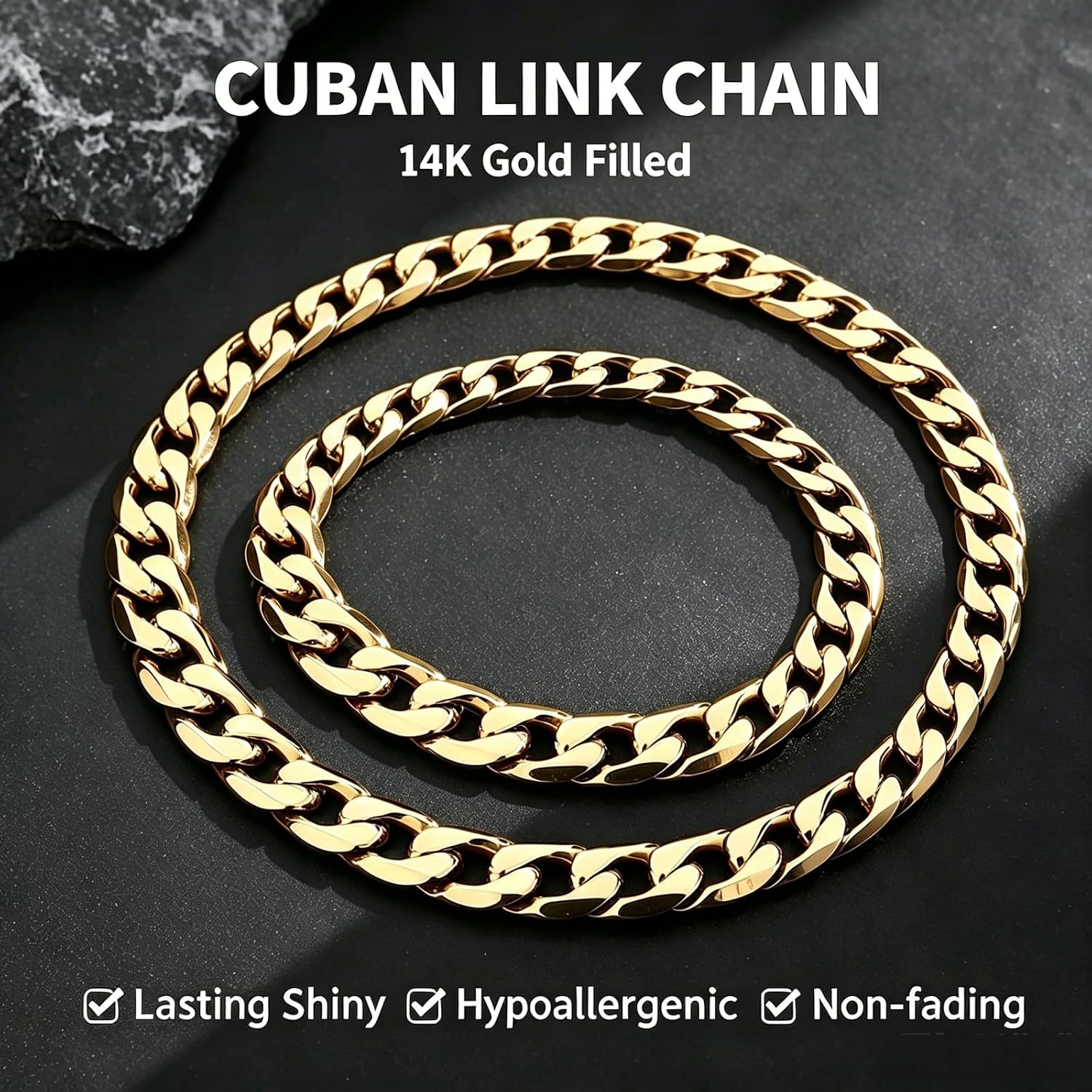 Chains for Men / 14MM-22 Inch / Gold