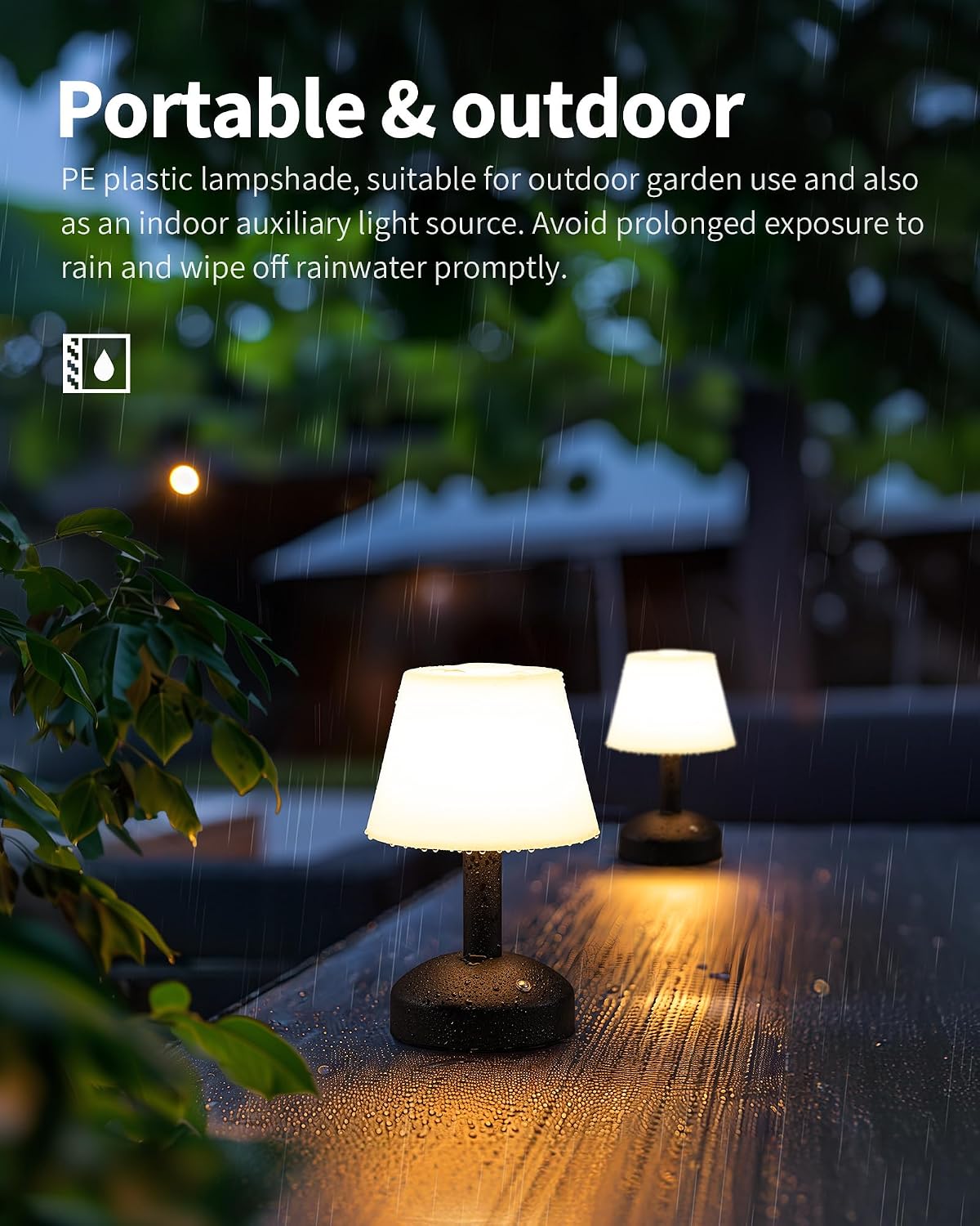 KDG Black Cordless Small Table Lamp, Portable LED Dimmable Desk Lamp | Modern 4000mAh Rechargeable Battery Operated