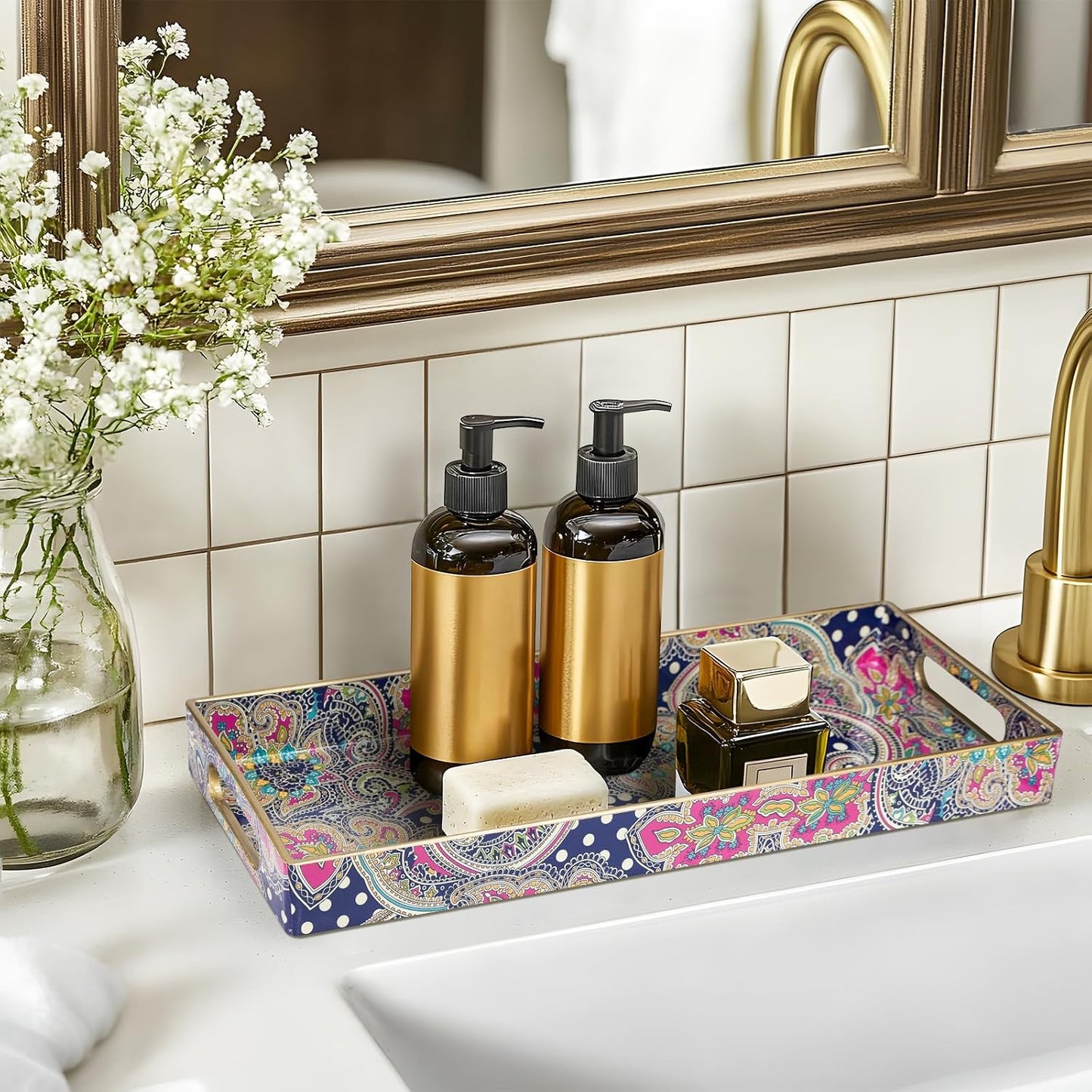 Decorative Trays / Plastic Vanity Tray / Bohemian-2