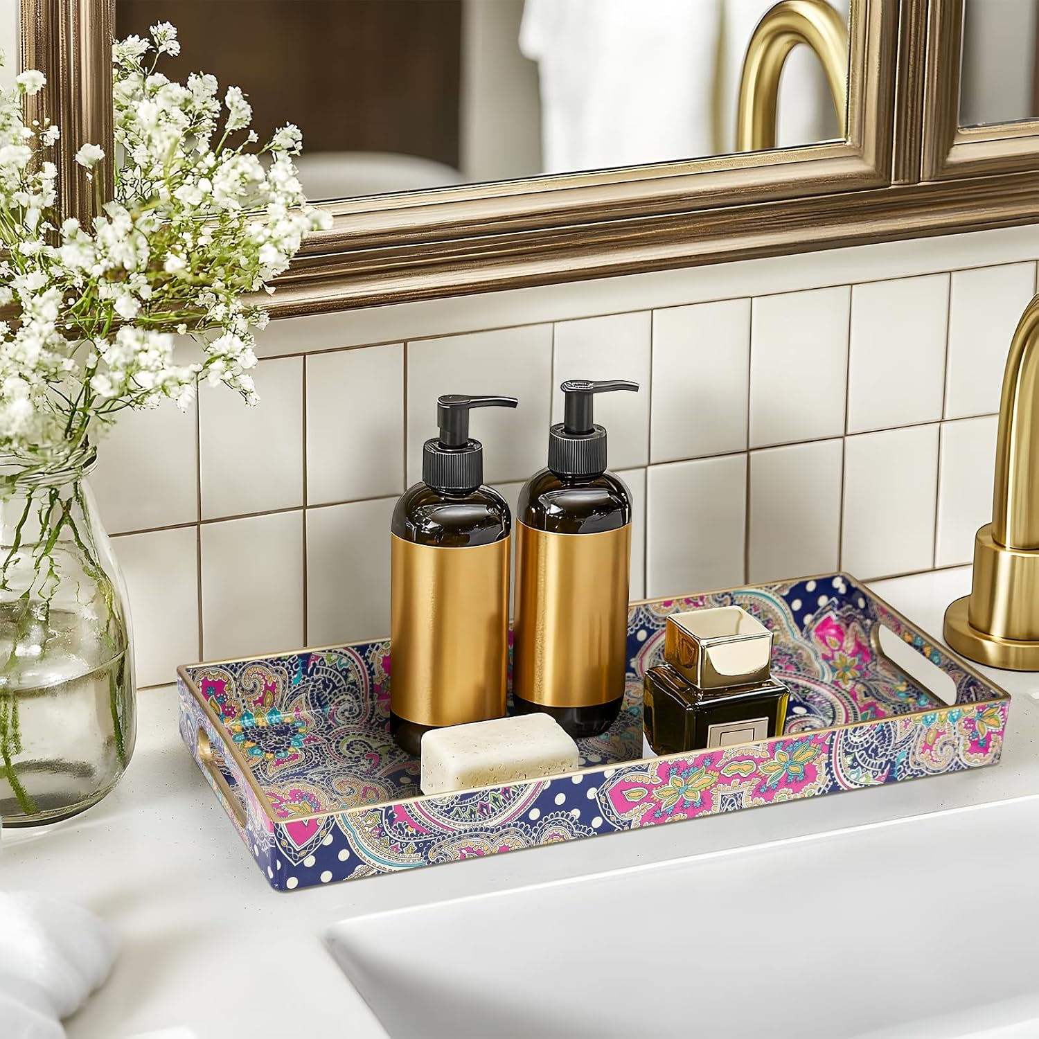 Decorative Trays / Plastic Vanity Tray / Bohemian-2