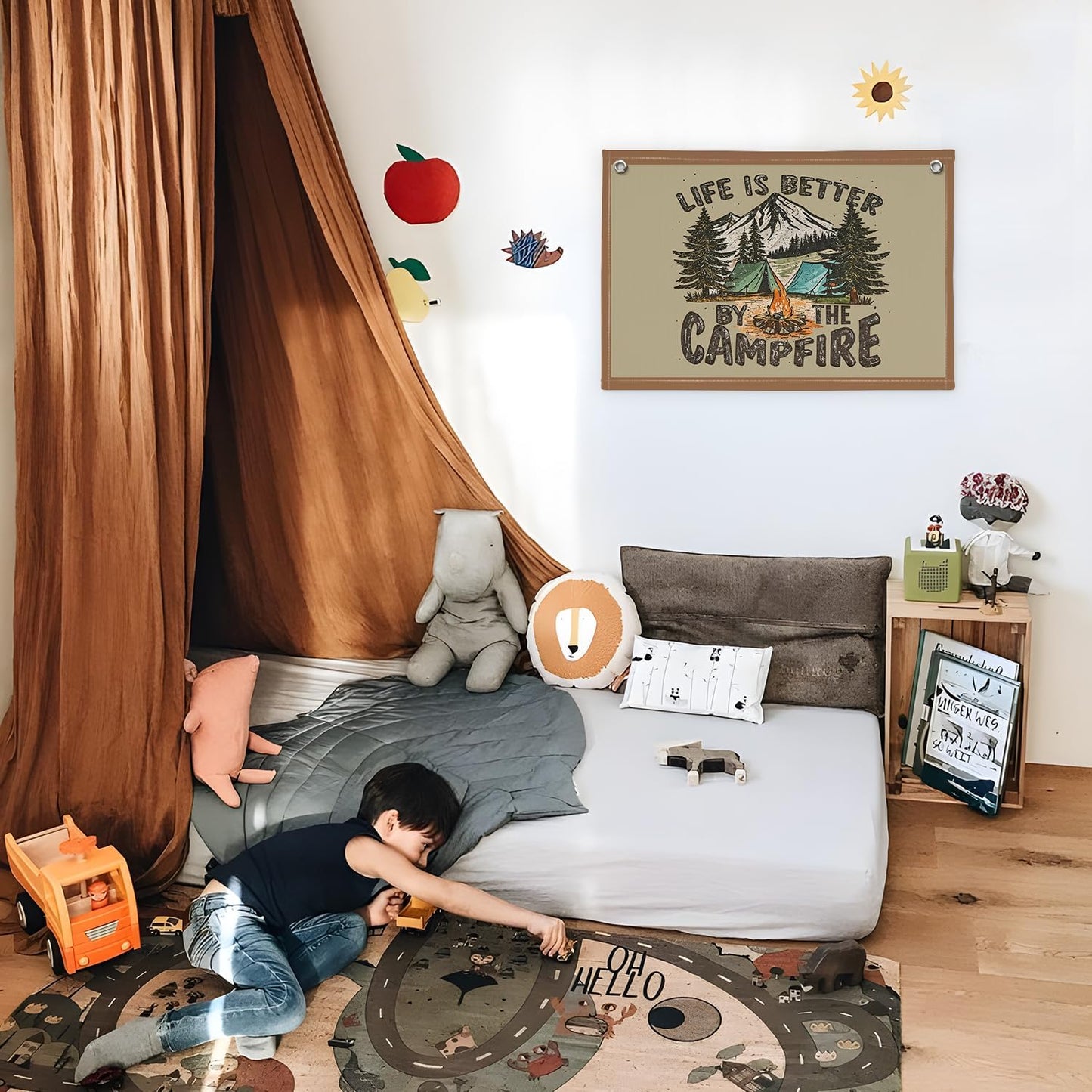 Camp Flag Banner for Summer Camp Decor / Life Is Better By The Campfire
