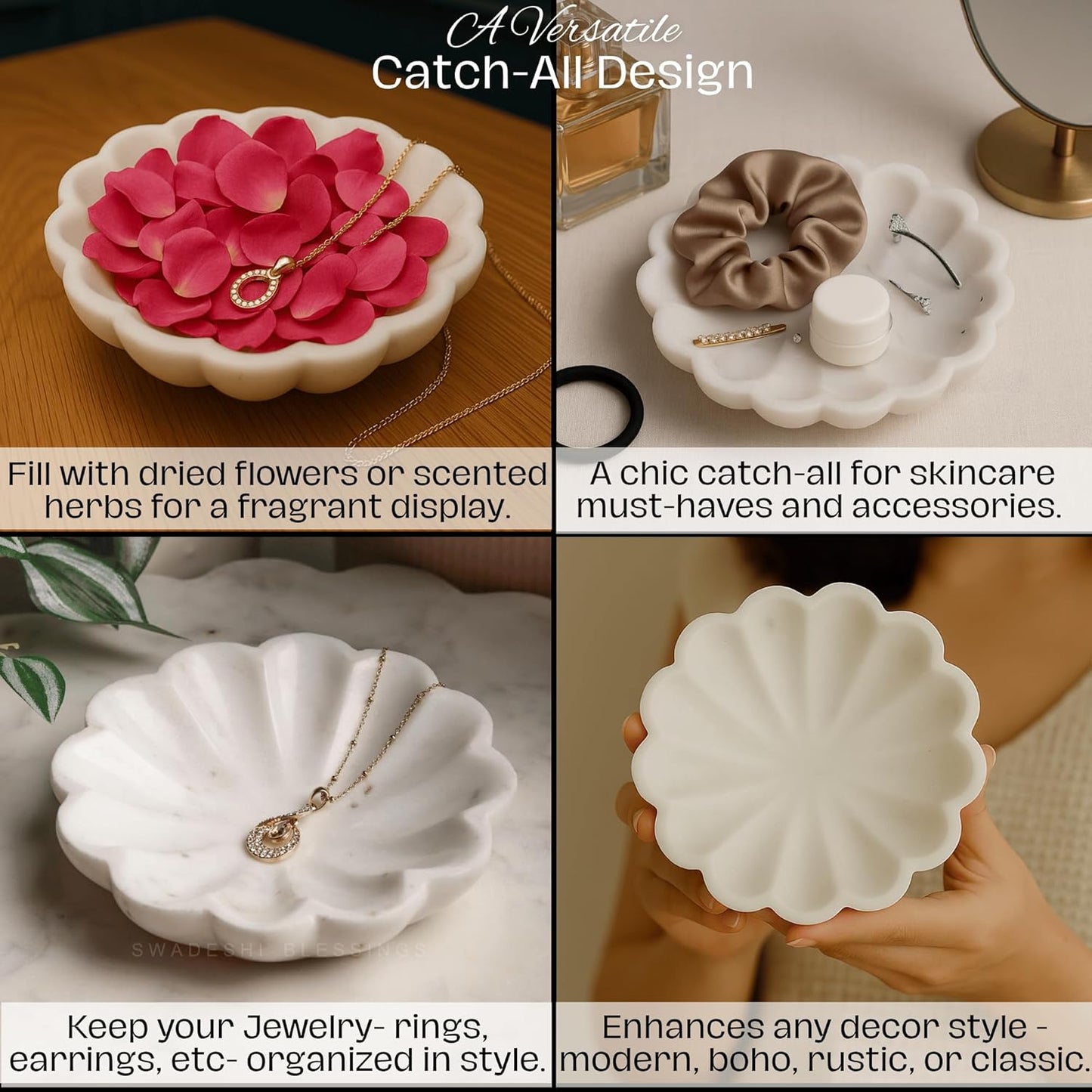 Handcrafted Marble Jewelry Tray
