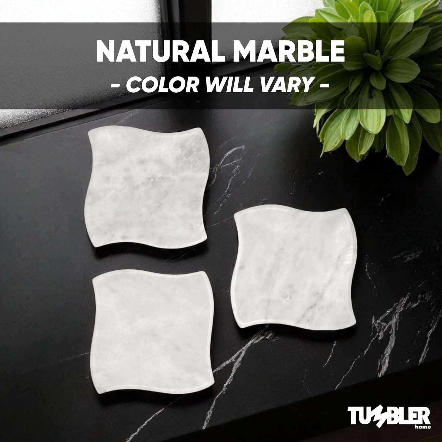Catchall Stone Tray / White - Diamond