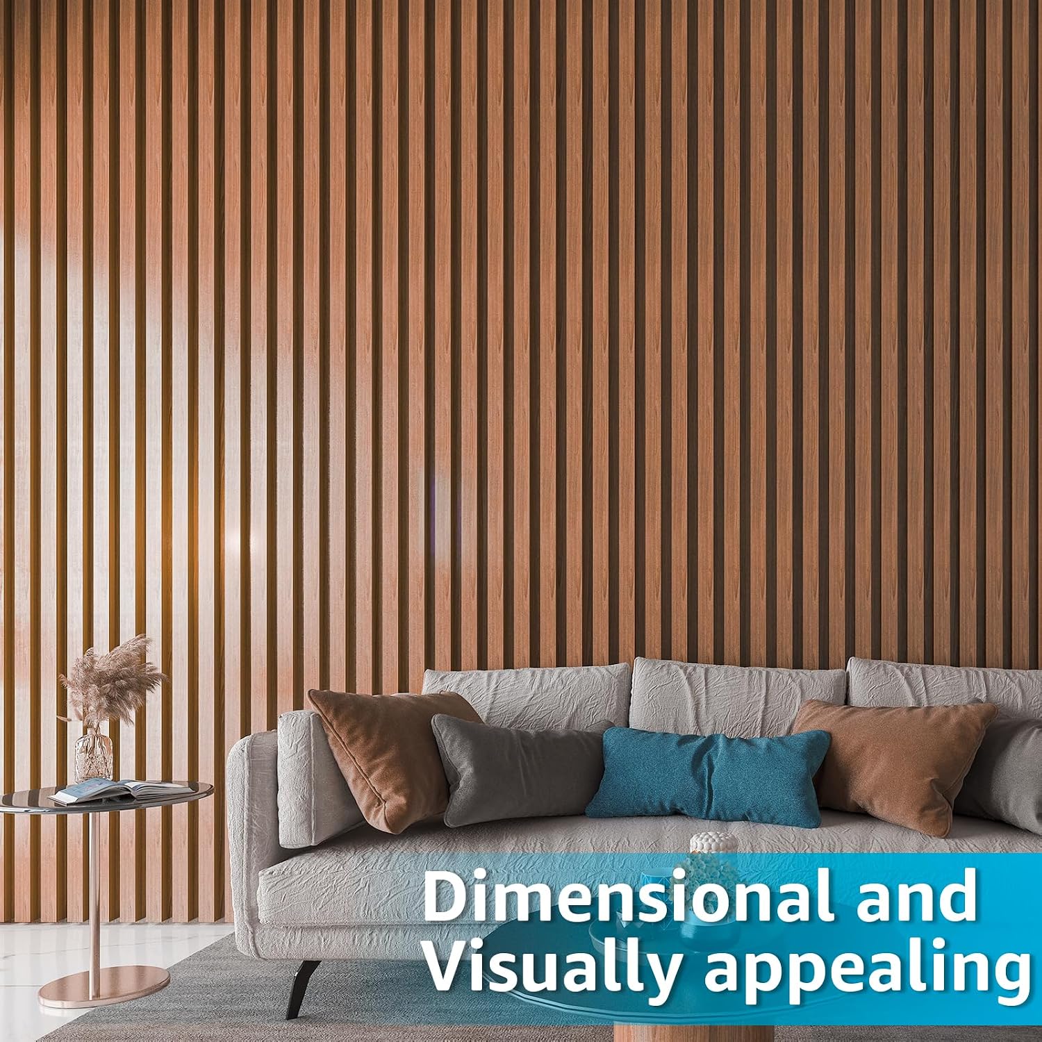 WPC Wainscoting Panels / 96 x 6 / Wood Finish / Warm Teak-square / Set of 8