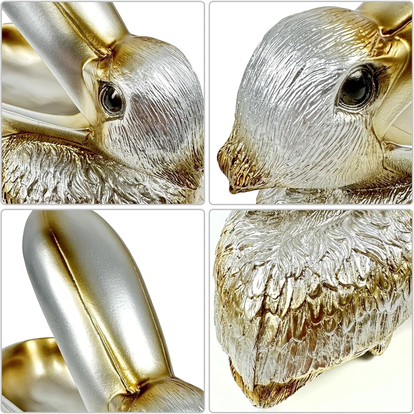 Creative Resin Statues Pelican Birds Statues Toucan Figurines Entrance Decor Ornament Candy / Silver
