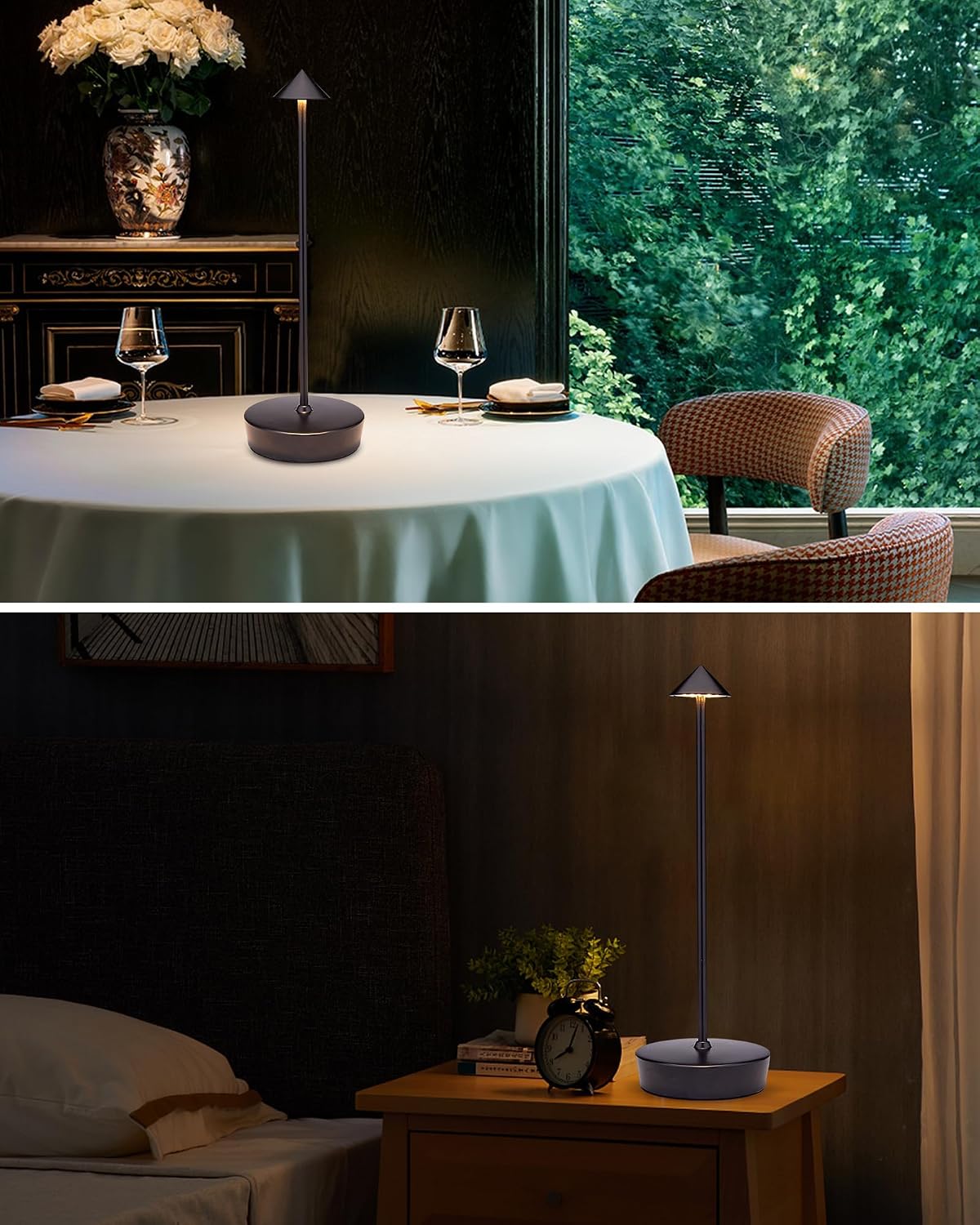 Cordless Led Table Desk Lamp 2 Pack, 7000mAh Battery Outdoor Table Light Waterproof for Restaurant Patio Camping Home