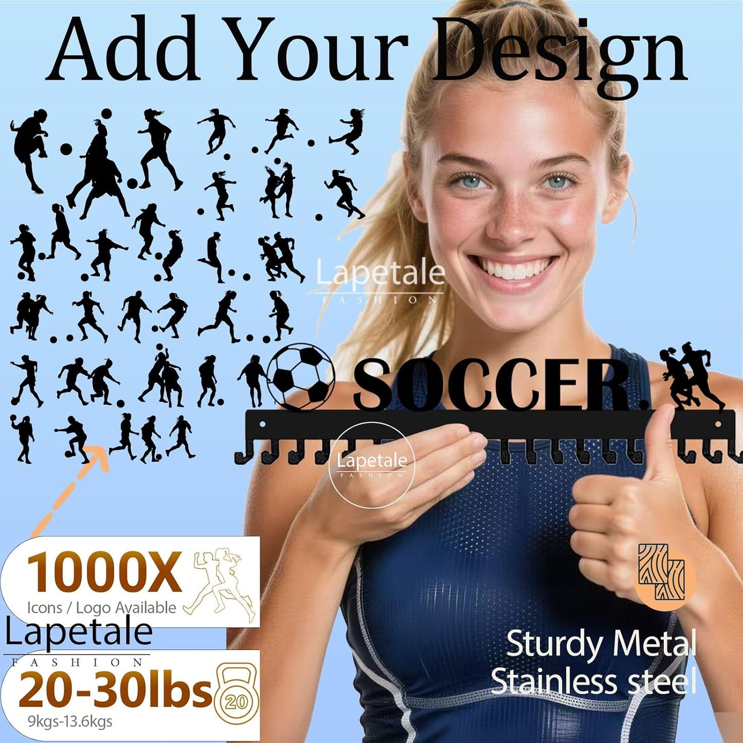 Medal Hanger Display Rack-Wall Mount Steel for 63+ Medals Easy to Install