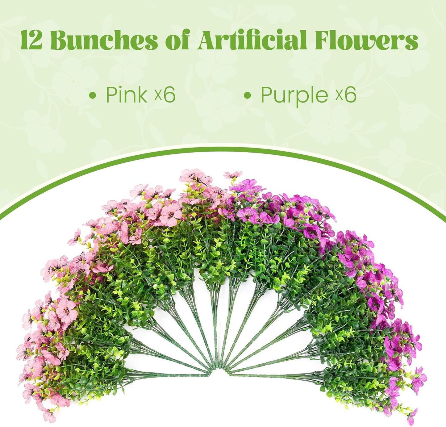 Artificial Fake Plants Flowers / Purple Pink