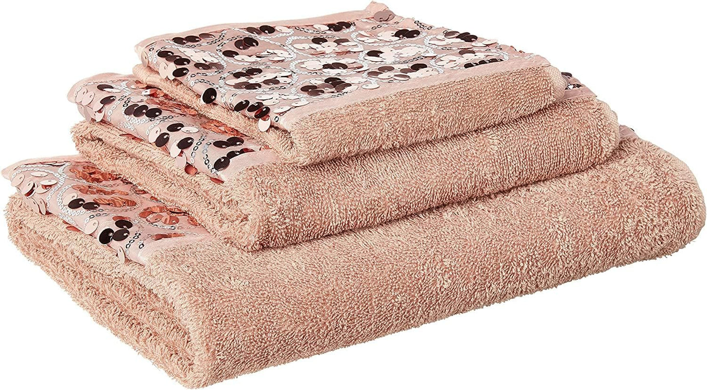 Zahari Home Sinatra 3 Piece Bathroom Towel Set Bath Towel Hand Towel Wash Cloth Absorbent, Blush
