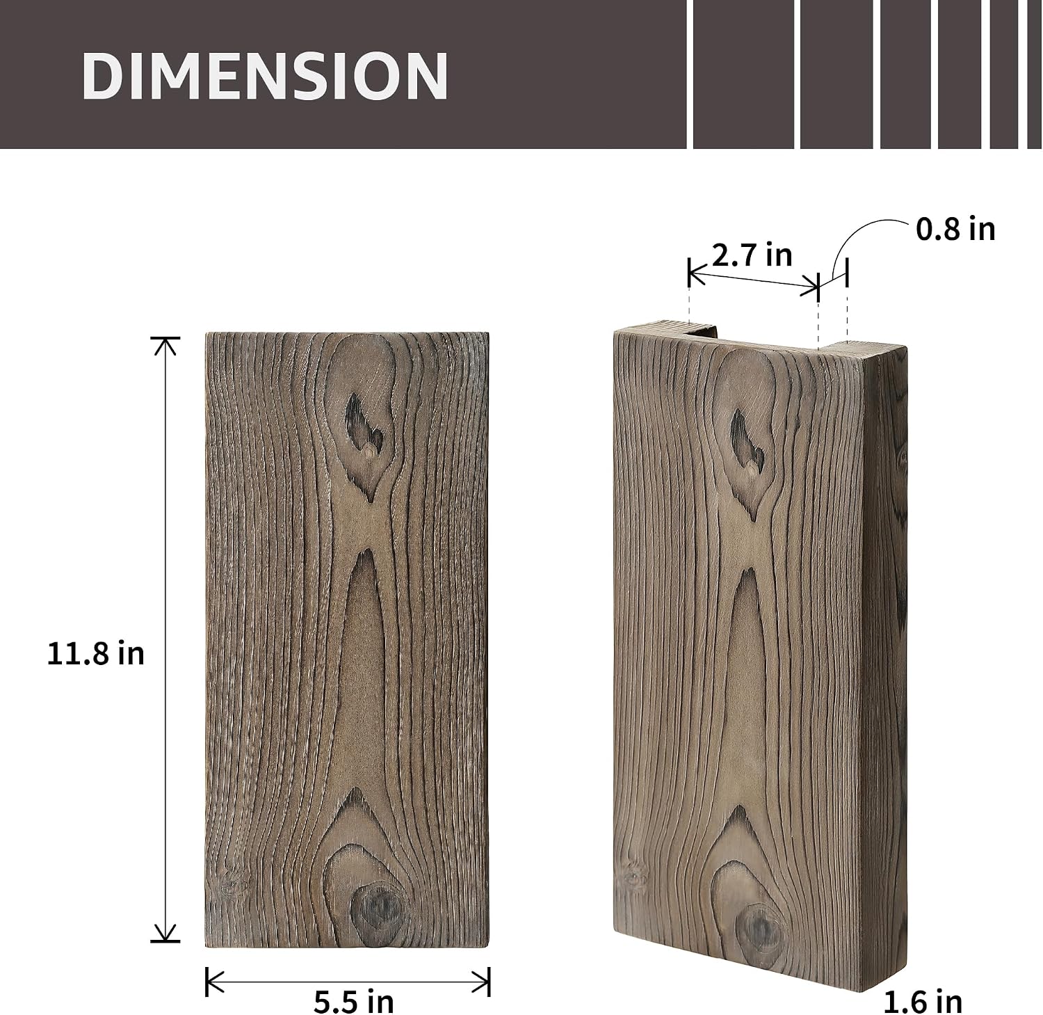 Wood Wall Planter / Ash Grey / Set of 2