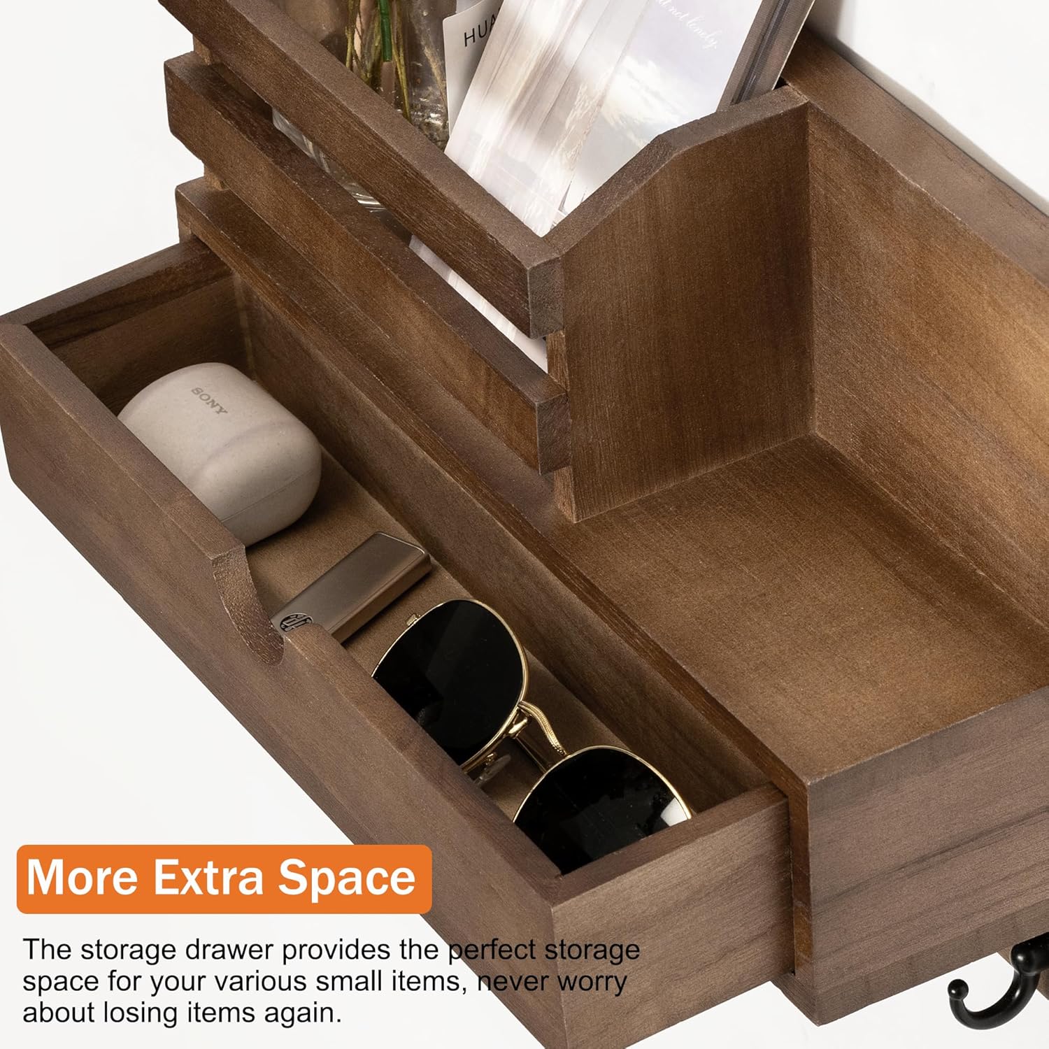 Wooden Key Rack / Key and Mail Holder