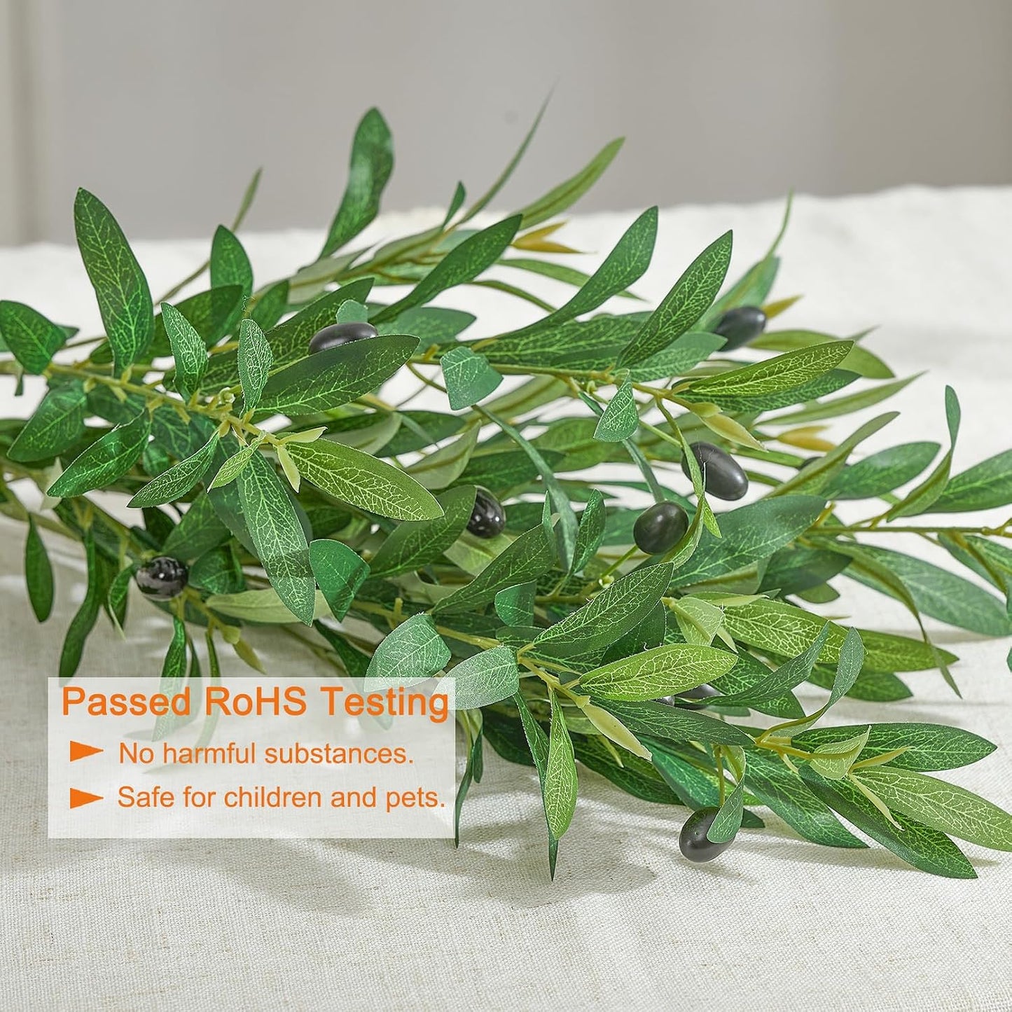 Olive Branches for Vases Artificial Greenery Stems Faux Olive Tree Branch Home / 35 Inch / Set of 4