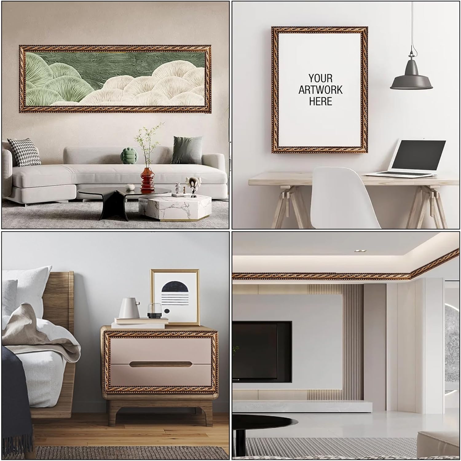Self Adhesive Peel and Stick Molding Ceiling Molding / Brass