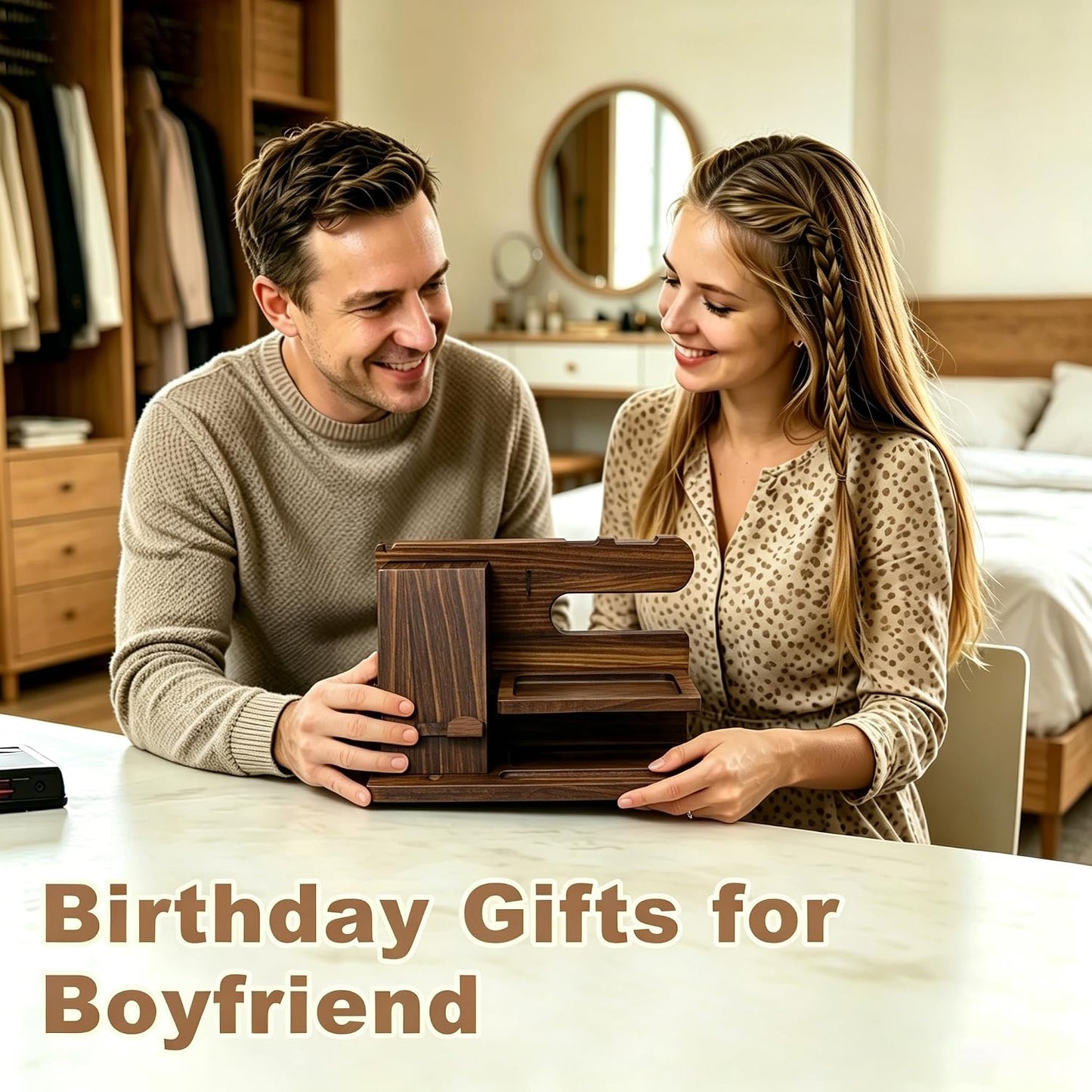 Gifts for Men Wood Phone Docking Station Birthday Gift for Men Valentines Day Gifts Father Gift for Him Boyfriend