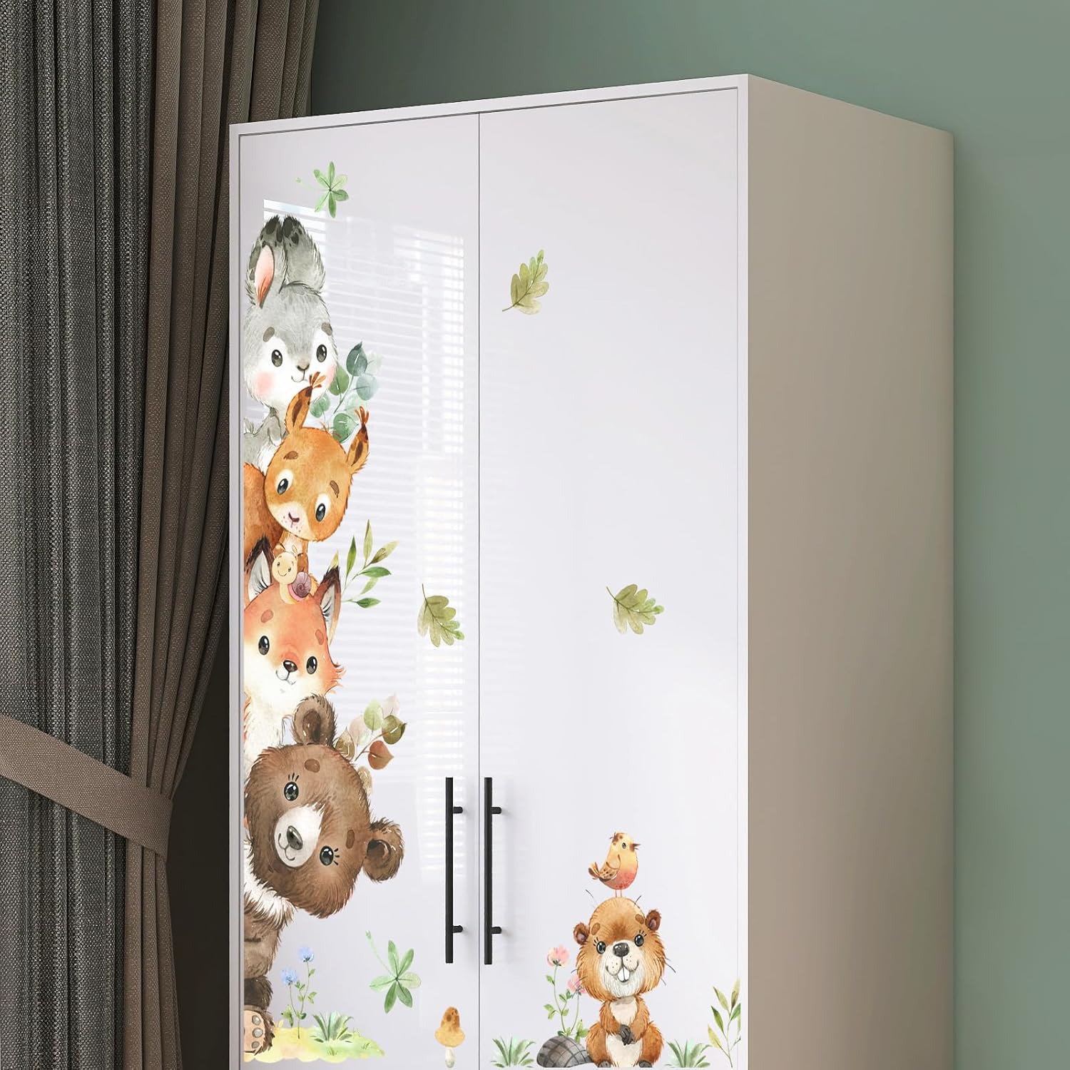 Jungle Animals Wall Stickers Cartoon Woodland Animal Wall Decals Bear Fox Forest / Animals A