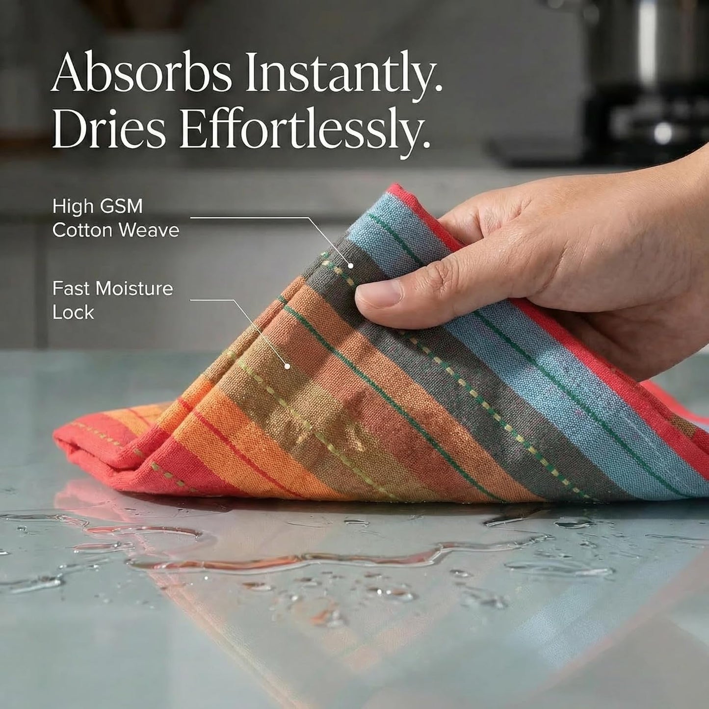 Urban Villa Kitchen Towels 100% Cotton Dish Towels for Kitchen (Set of 6) 20"x30" Highly Absorbent Kitchen Linen Set