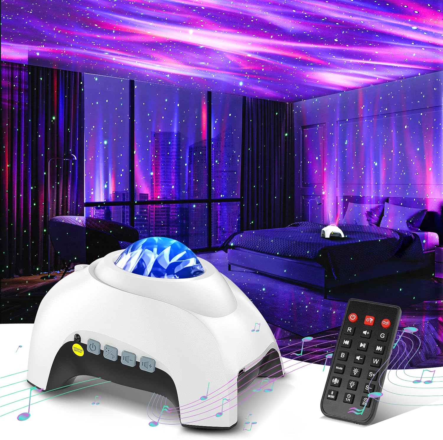 Northern Galaxy Light Aurora Projector with 33 Light Effects, Night Lights LED Star Projector for Bedroom Nebula Lamp