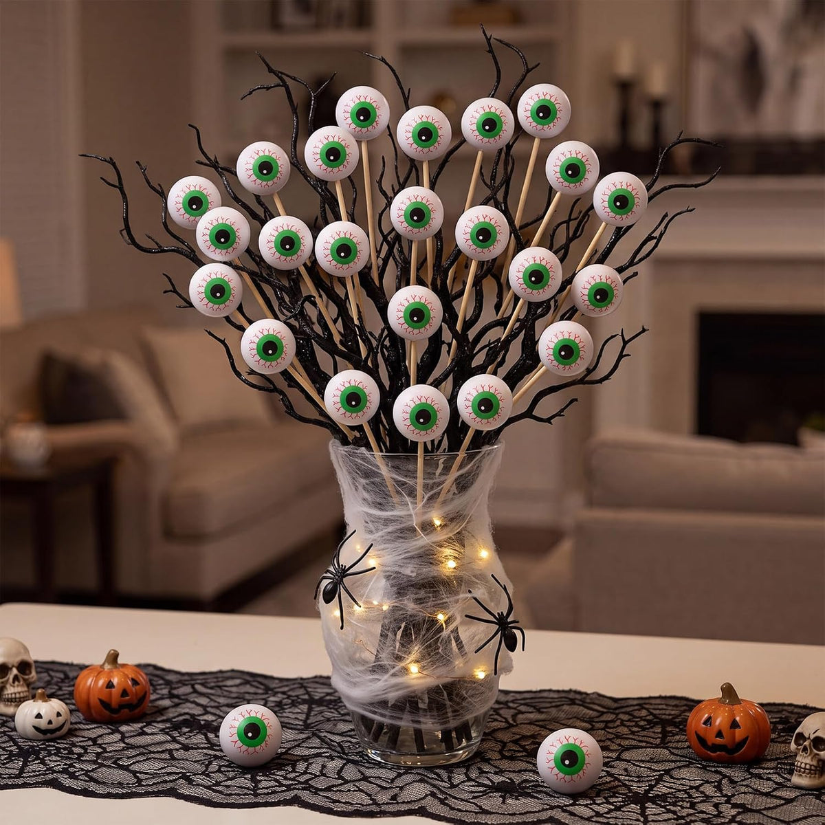 Soulchen 24 Pcs Horror Halloween Eyeball Centerpieces Set 1.57"