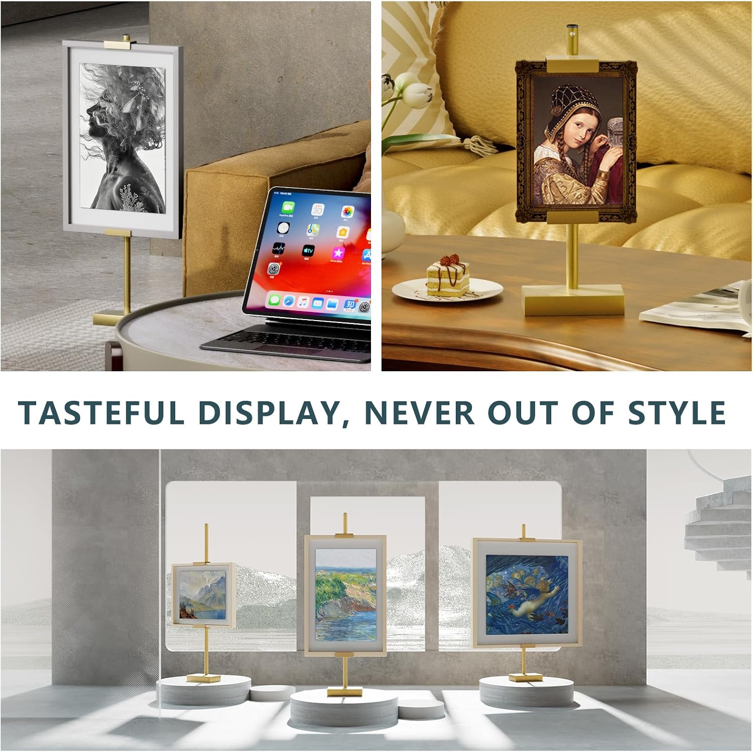 Picture Frame Stand Frame Holder Table Easels / Gold / 29 Inch