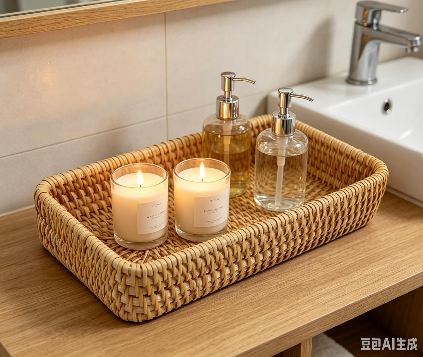 Small Rattan Basket / 8.3 x 4.3 x 1.6