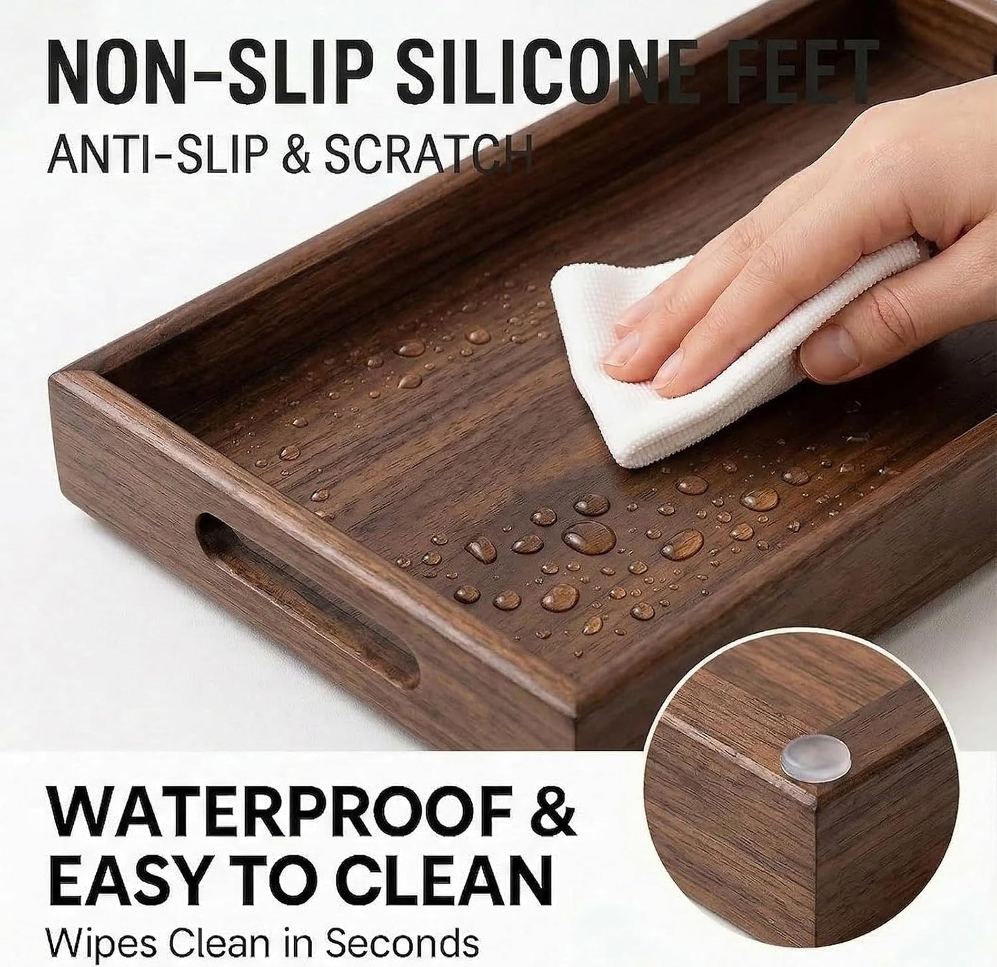 Bamboo Wood Display Tray for Dresser / Vintage / Natural / 11.4 x 7.9