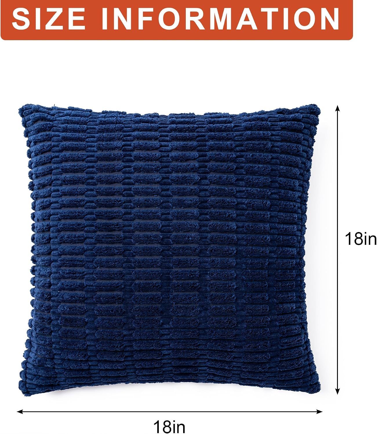 Corduroy Decorative Throw Pillow Covers InchSoft Boho Striped Pillow Covers / 18 x 18 / Set of 2
