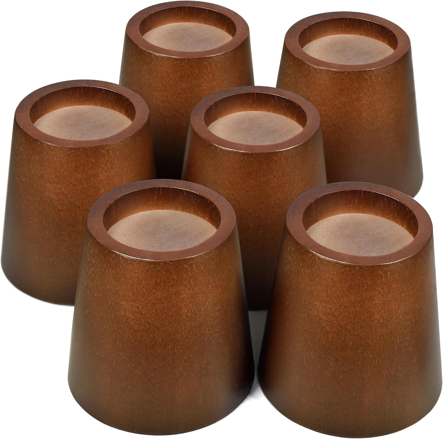 Wooden Bed Risers 3 Inch Round Furniture Risers Set of 6, Heavy Duty Wood Bed Lifts Risers for Bed Frame, Table, Sofa
