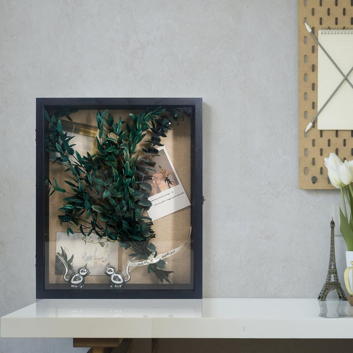 Graduation Shadow Box Frame 13x16,Black | Large Graduation Frames with Glass Window, Metal Lock, Memory Box for