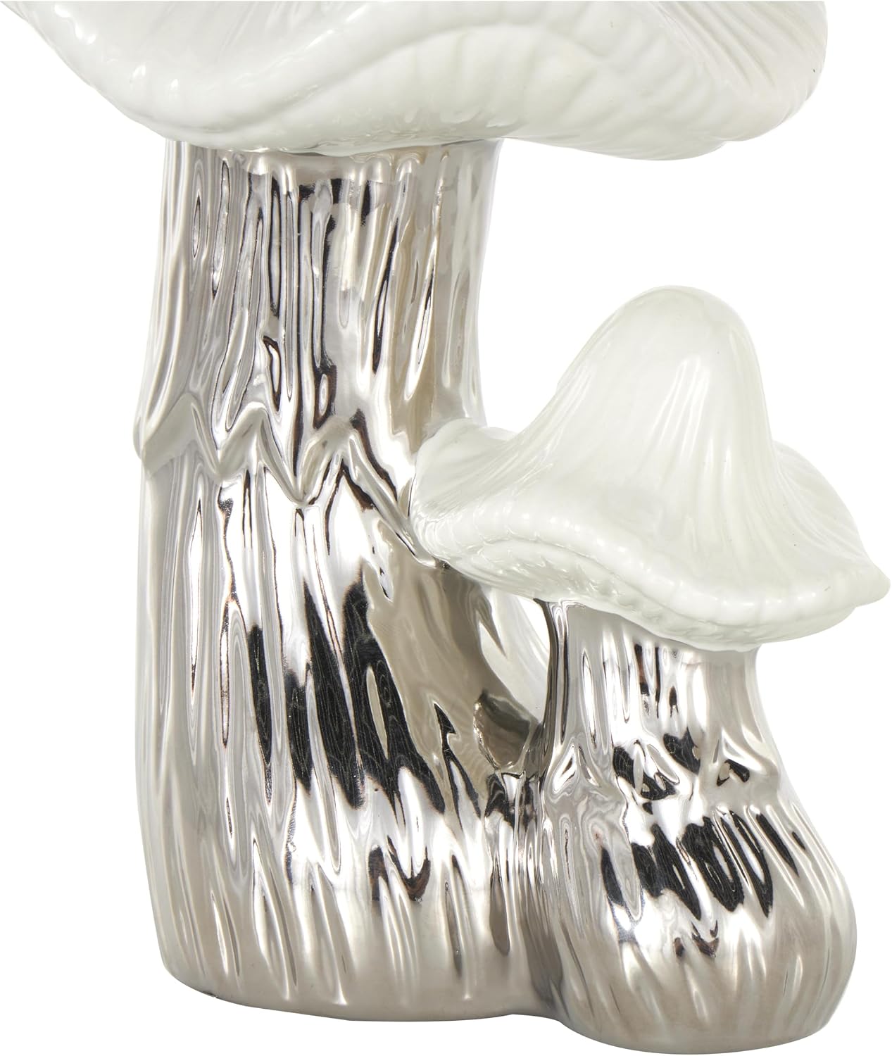 Ceramic Mushroom Decorative Sculpture Home Decor Statue / Silver