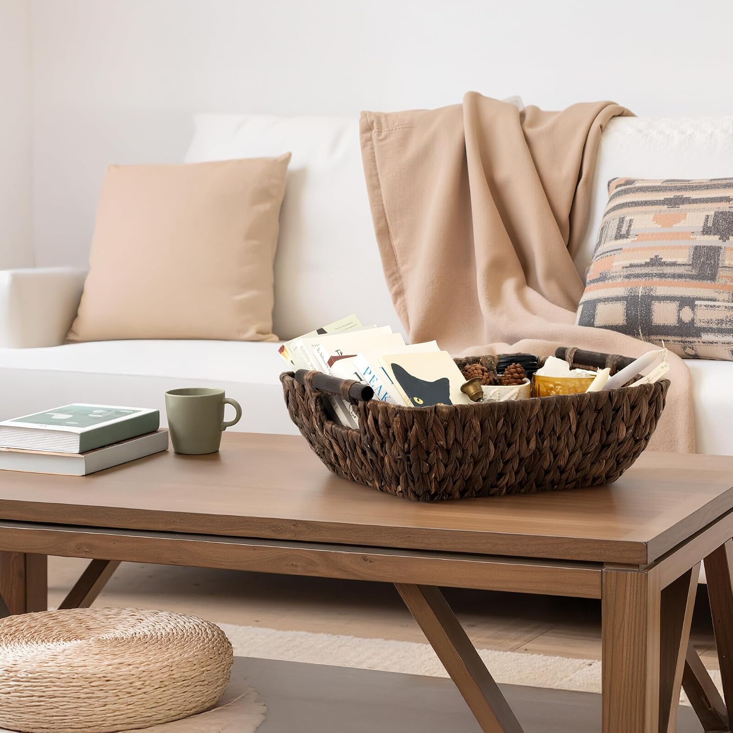 Wicker Baskets / Wicker Baskets for Storage / Dark Brown / Large