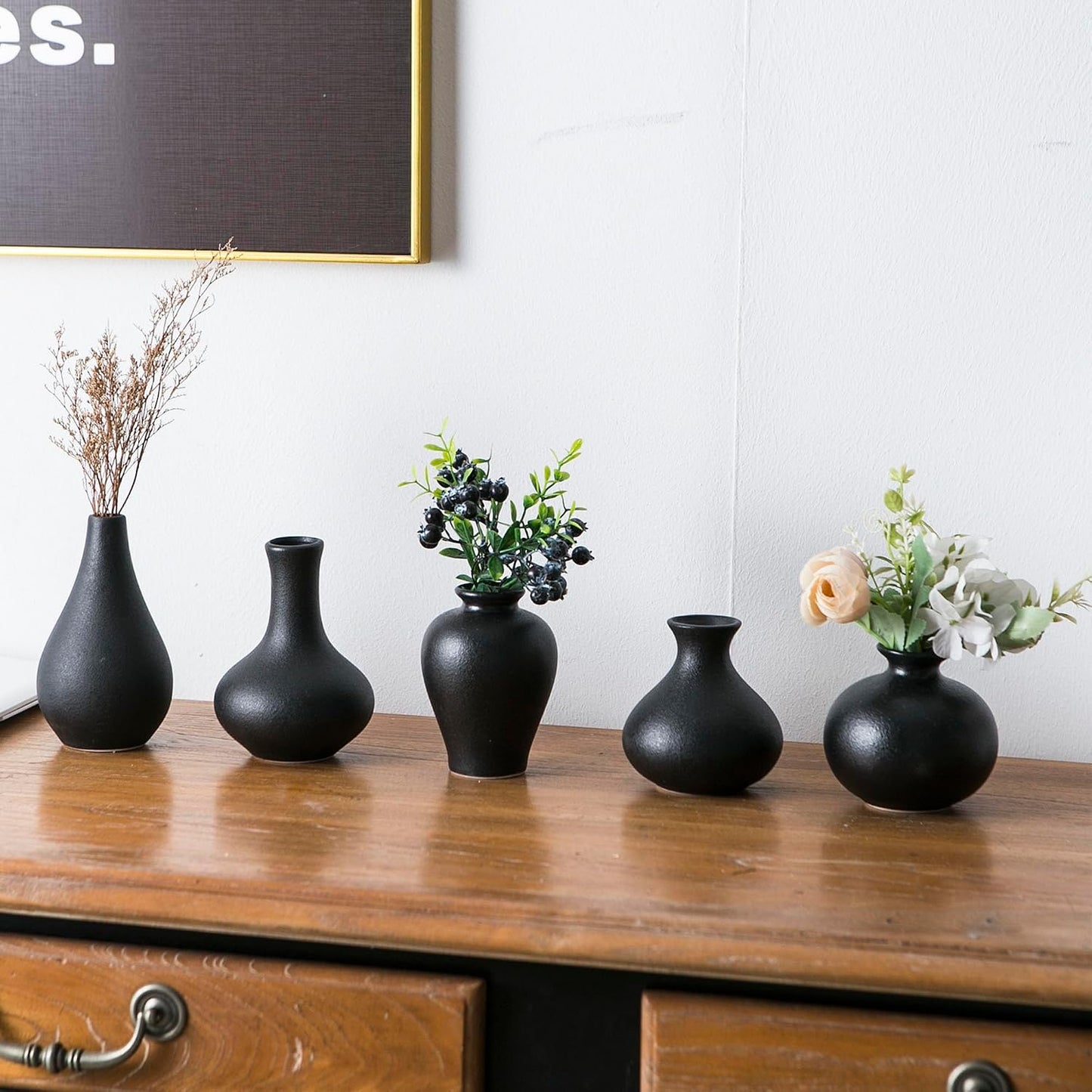 Ceramic Small Vase / Black / Set of 5