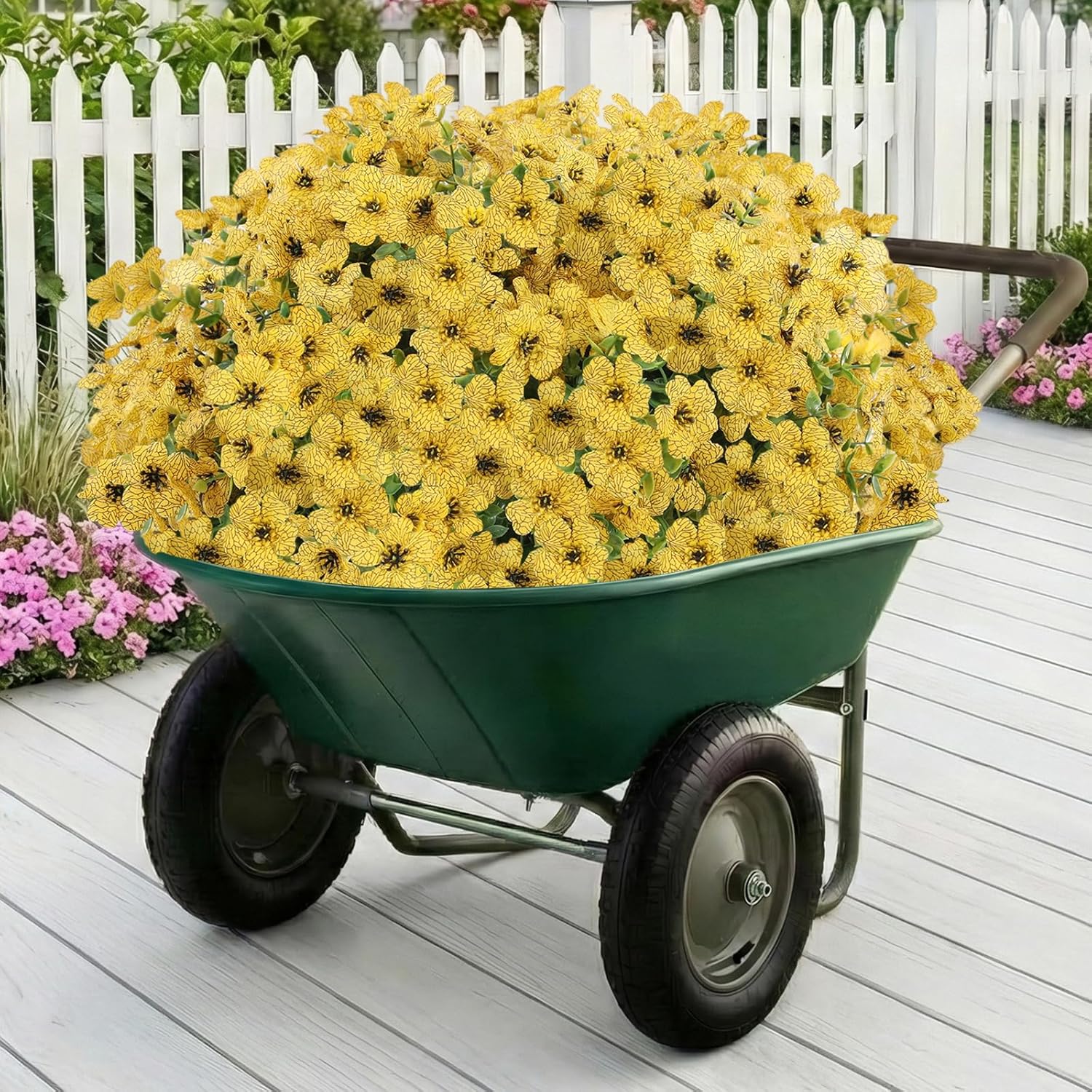 13Bundles Silk Realistic UV Resistant Faux Flowers / Yellow / Artificial Flowers / Set of 13