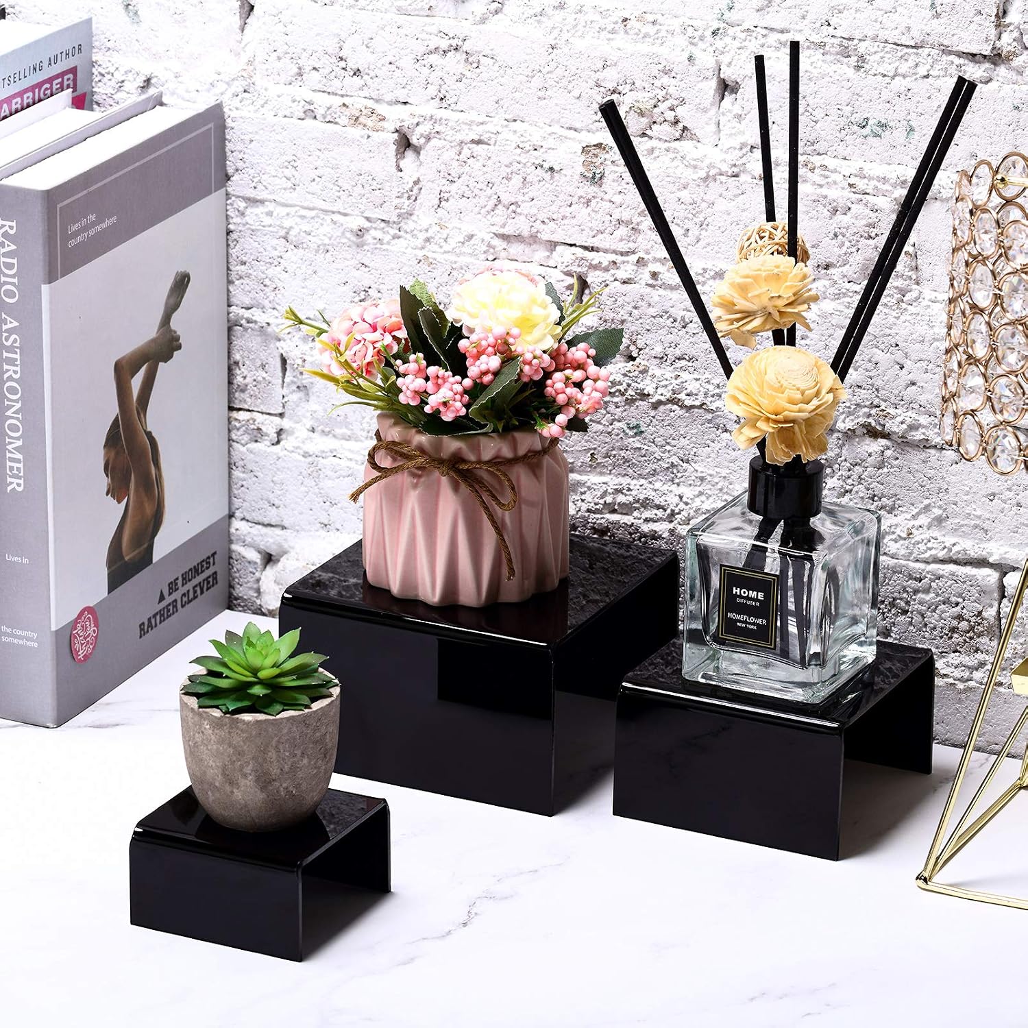 Product Stand / Acrylic Display Risers / Black / Set of 2