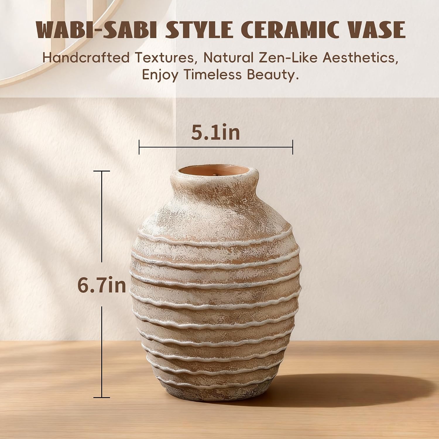 Ceramic Vase for Flowers / Terracotta Brown