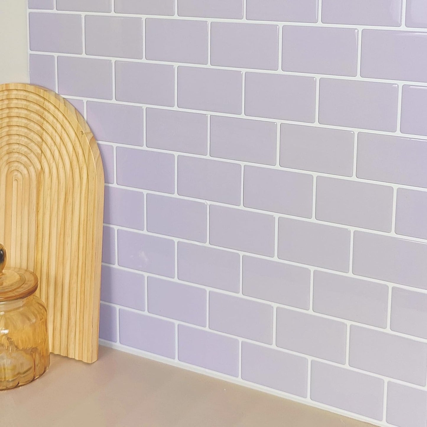 Self-Adhesive Wall Tile Transfer Wall / T80611s / 10 Sheets / Purple