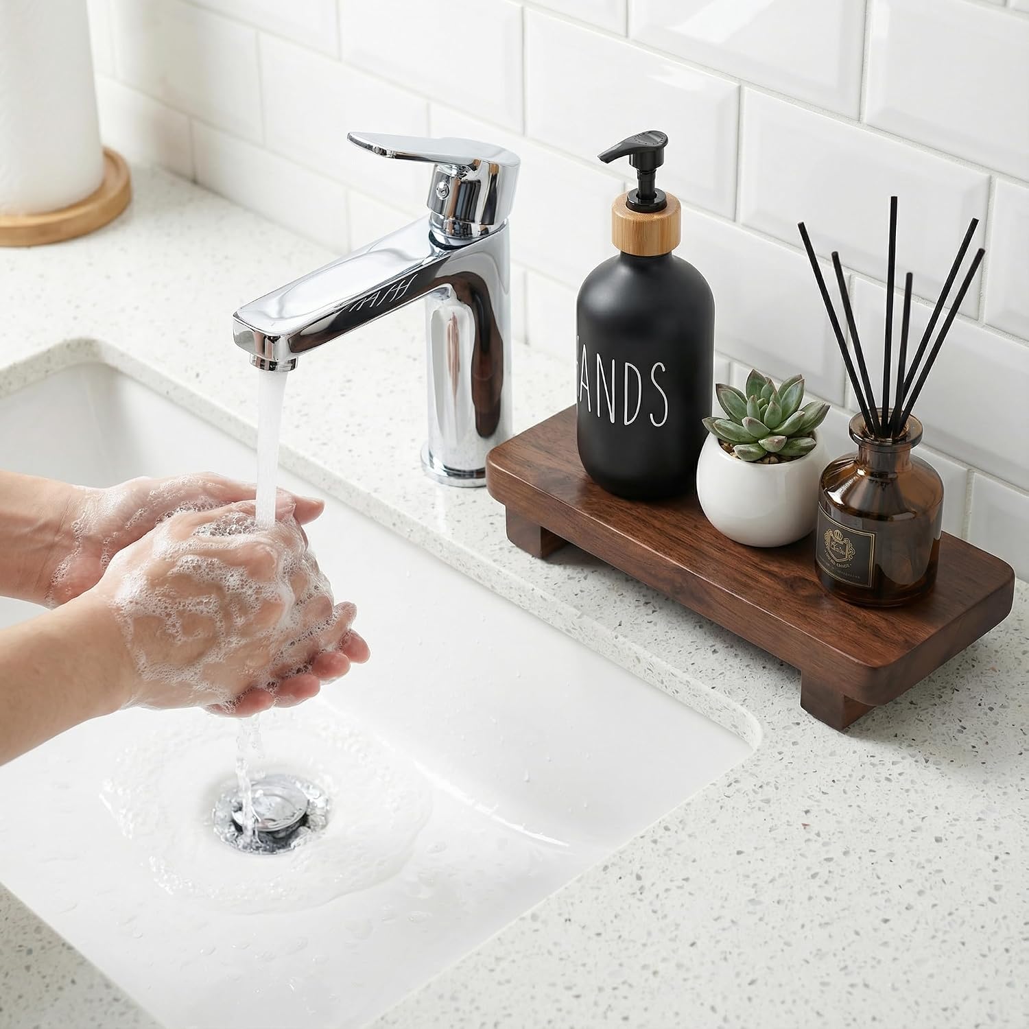 Wooden Soap Stand / Dark Brown / 9.8 x 4