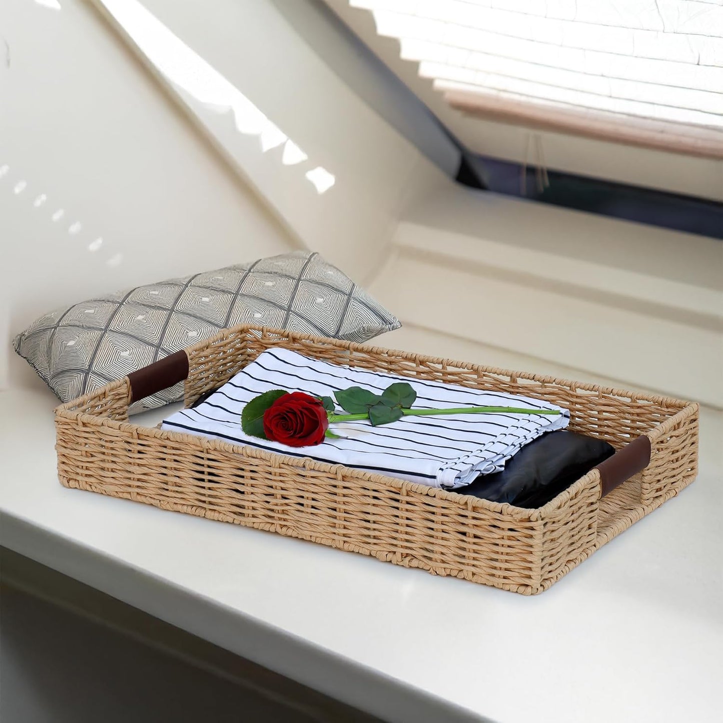 Durable Wicker Tray / Rectangle / 20 x 12