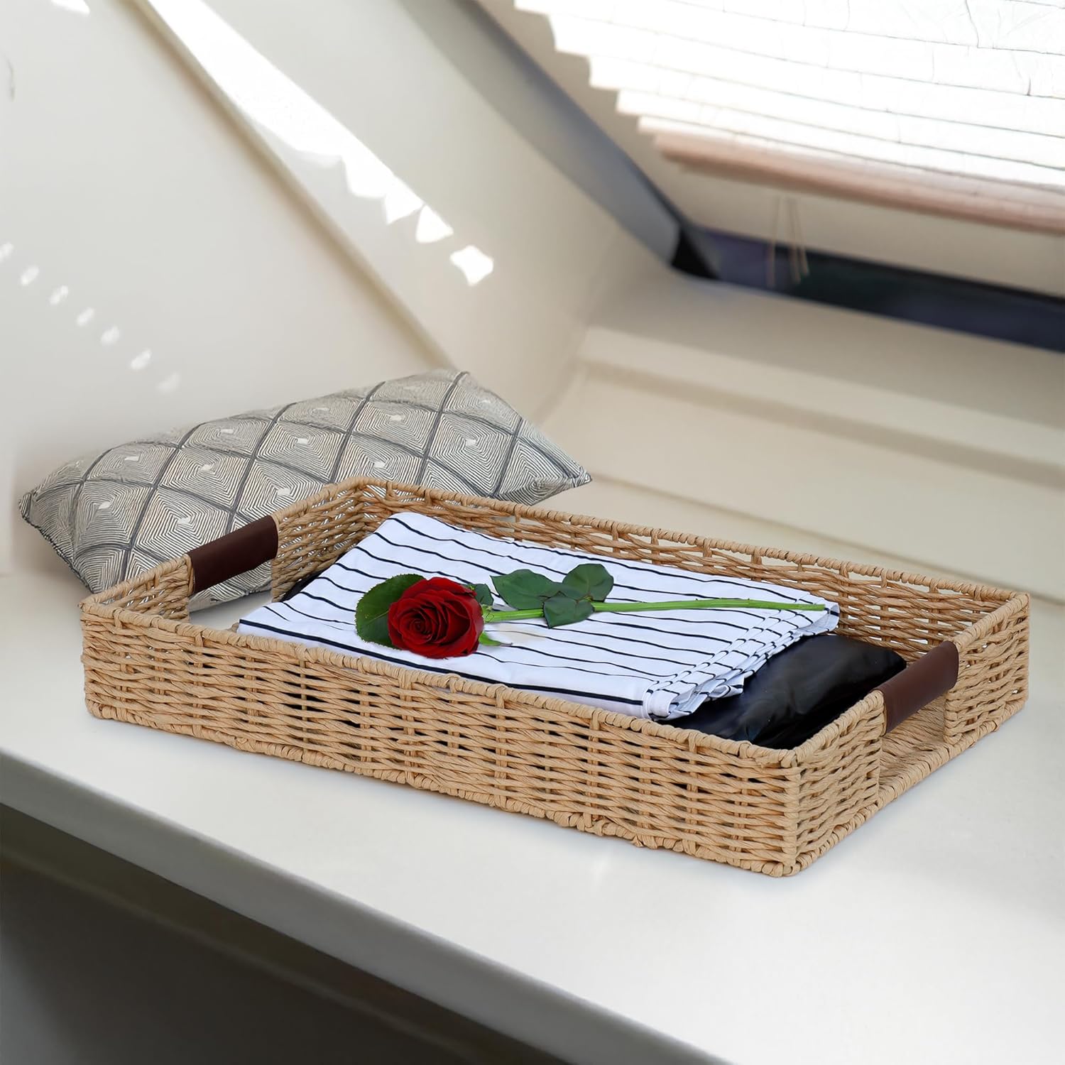 Durable Wicker Tray / Rectangle / 20 x 12