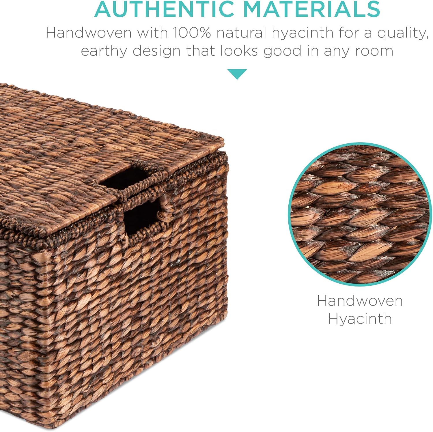 Handwoven Rectangular Organizer Totes / Set of 3