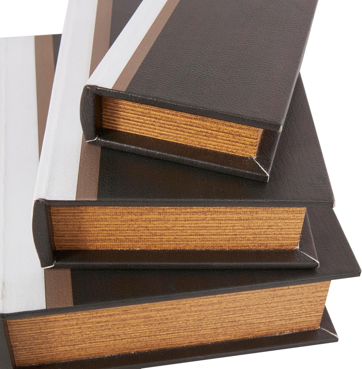 New York Storage Faux Storage Book Box / Black / 3", 2", 2 / 2 Inch / Set of 3