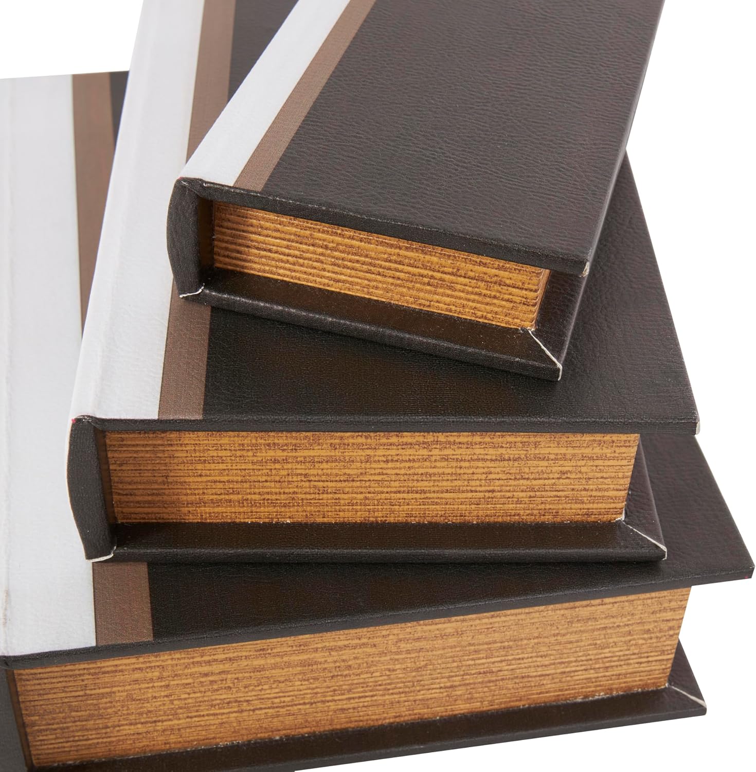 New York Storage Faux Storage Book Box / Black / 3", 2", 2 / 2 Inch / Set of 3