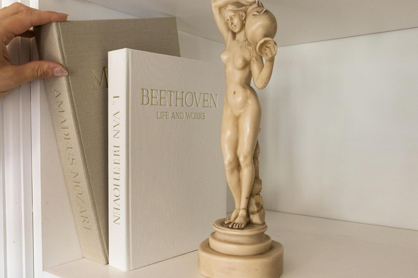 Decorative Books / Beige and White / Set of 2