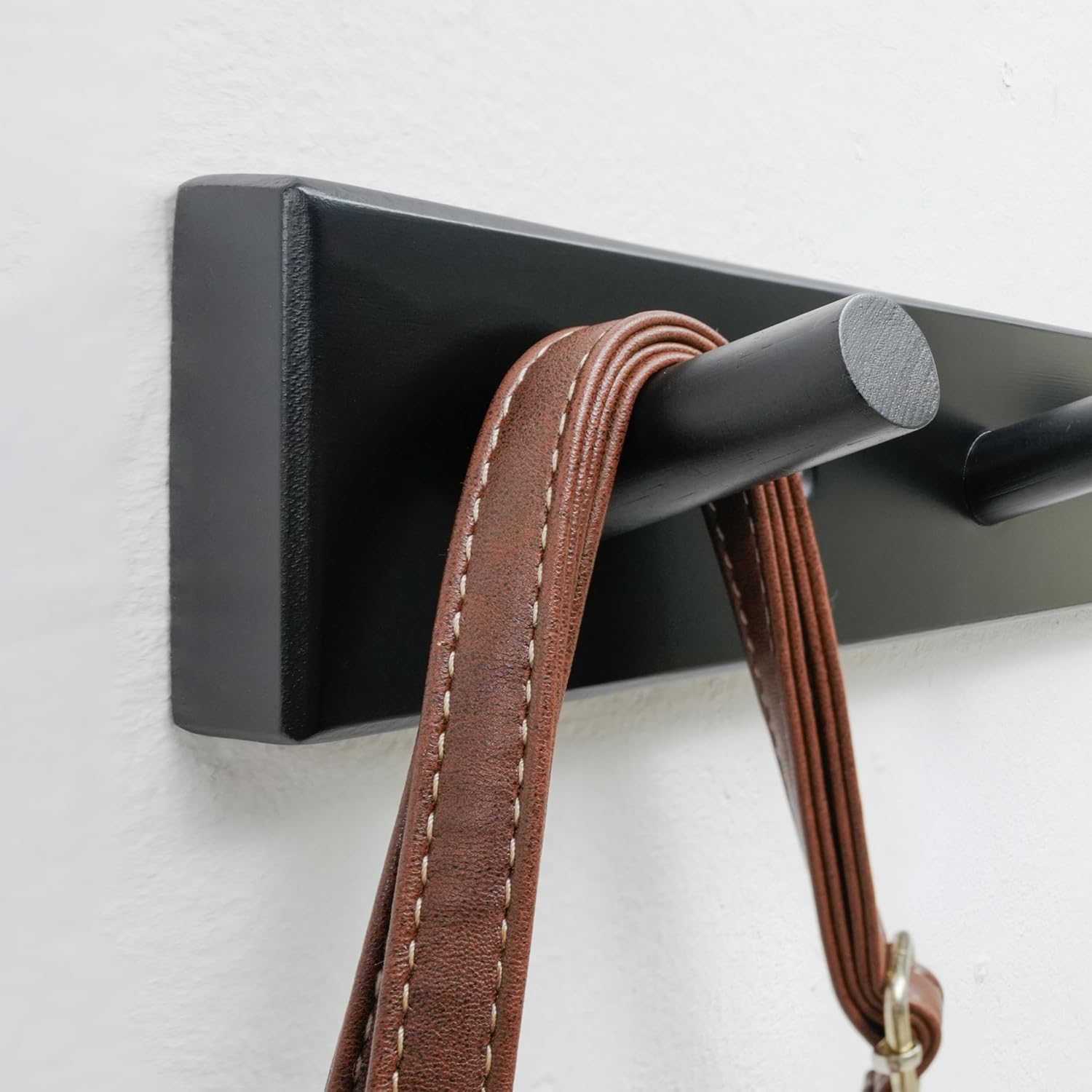 WEBI Coat Rack Wall Mounted,10 Hooks,38" Long Coat Hanger Wall Mount,Bamboo Peg Rail Hat Hooks for Hanging