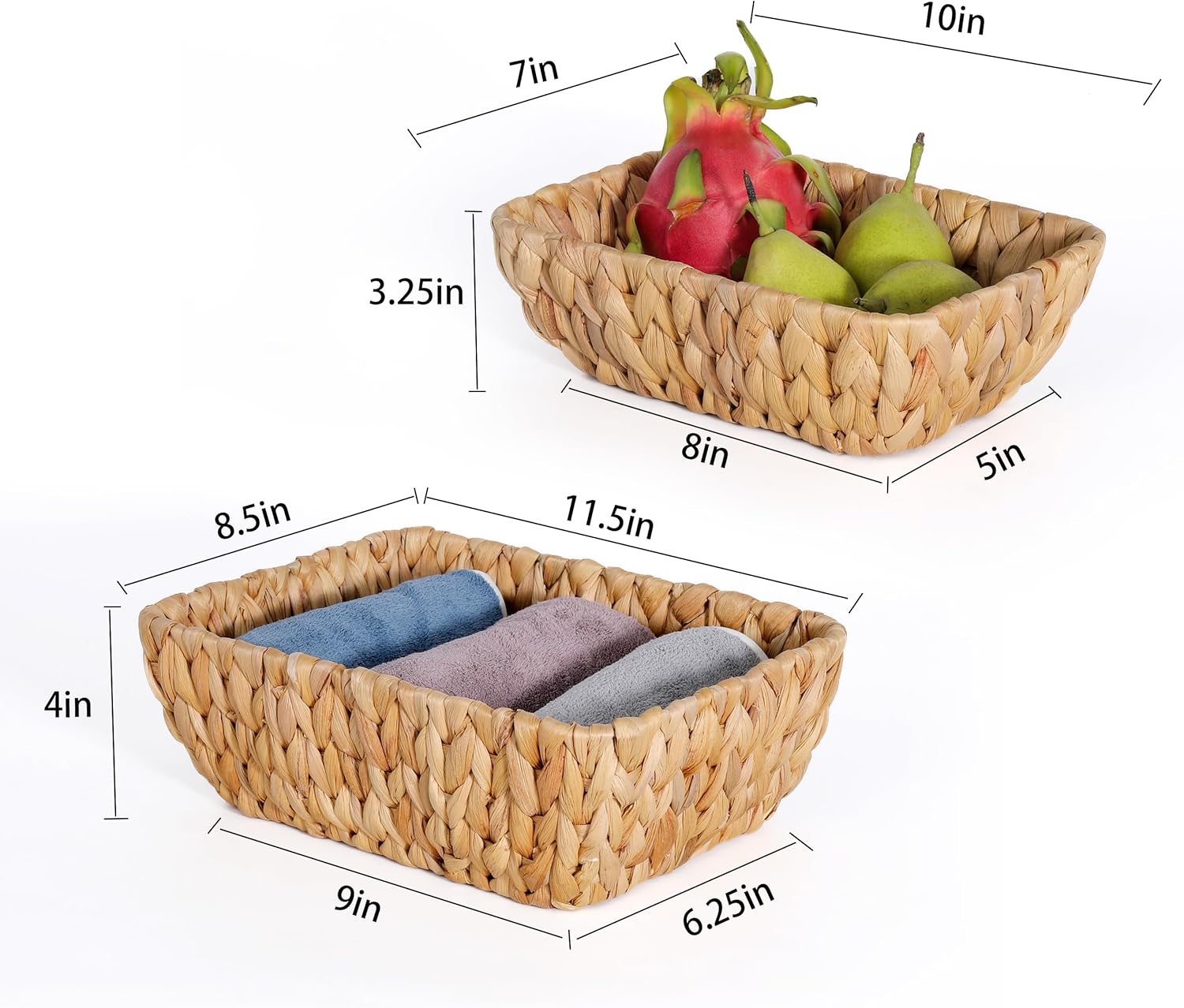 Wicker Baskets for Organizing / Small / Set of 2