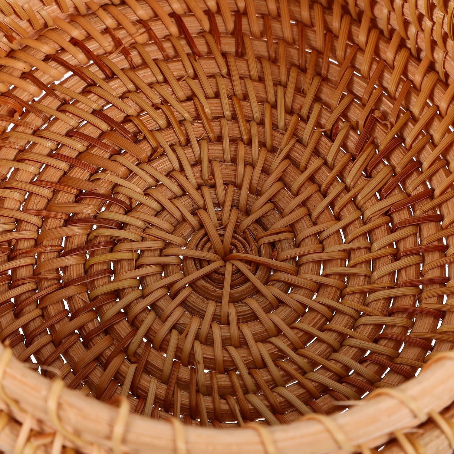 Small Round Wicker Basket for Desktop Organization