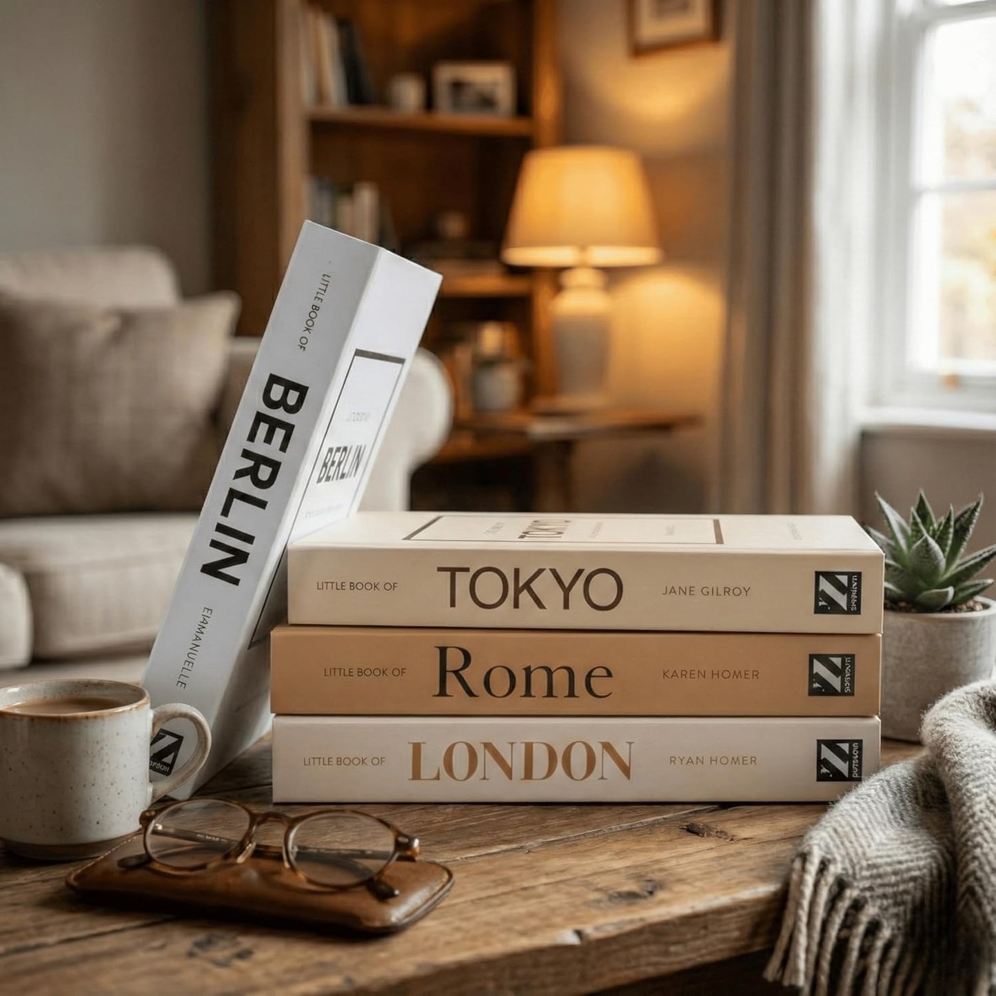 Not Real Books / Mocha_medium / Set of 4